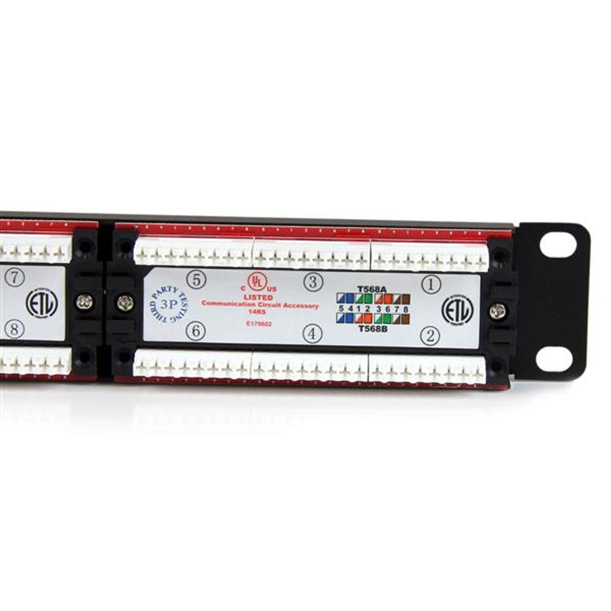StarTech.com C6PANEL24 24 Port Cat 6 1U Rackmount Patch Panel RJ45