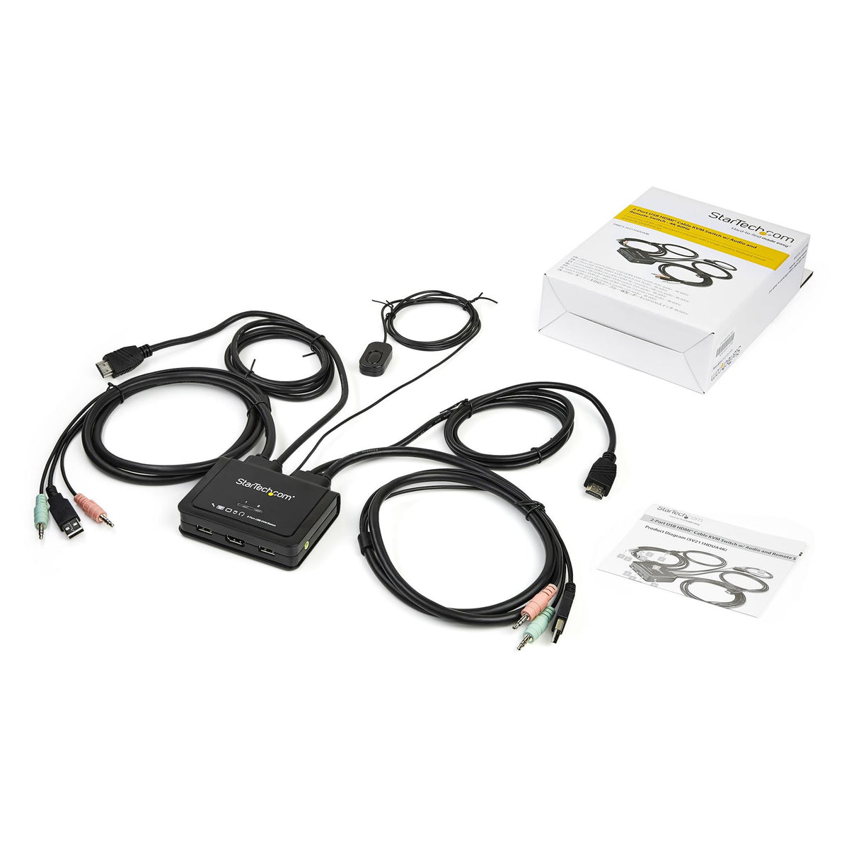 StarTech.com SV211HDUA4K 2-Port HDMI KVM Switch 4K 60Hz with Audio