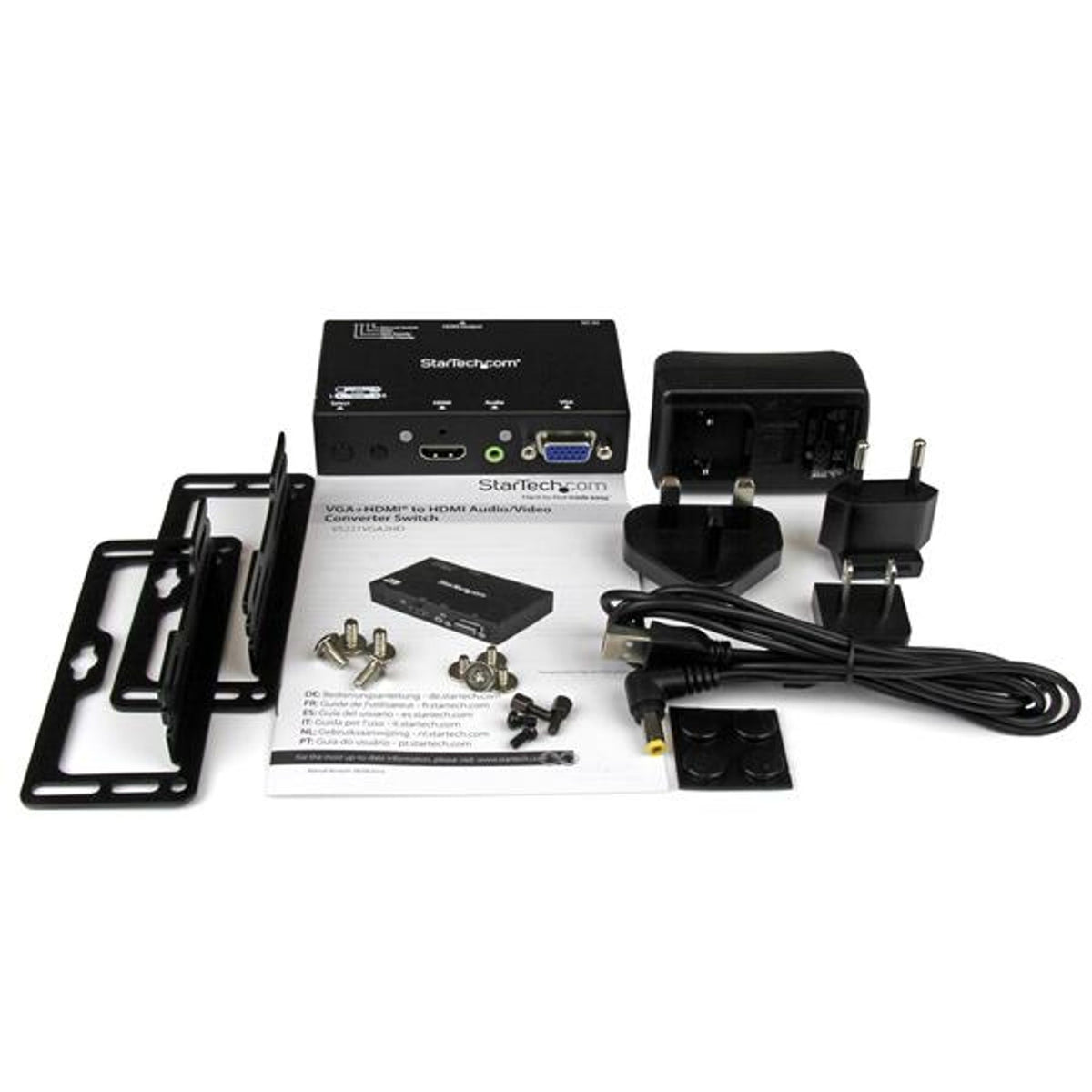StarTech.com Audio Video Switchbox 2 HDMI VGA Inputs 1 HDMI Output Cable WUXGA
