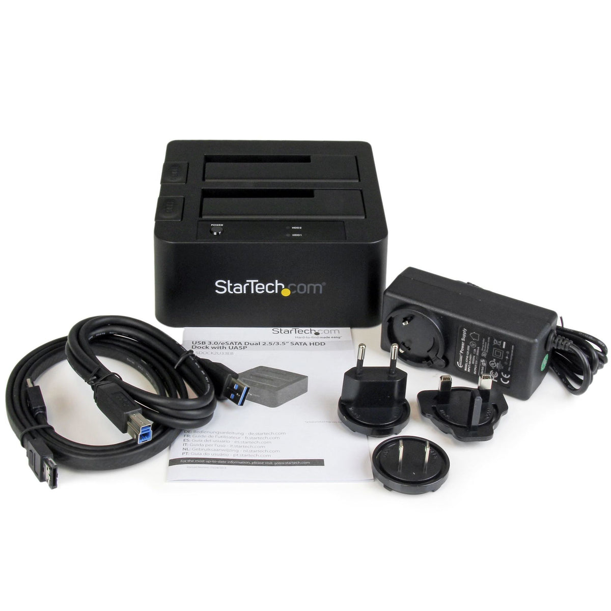 StarTech.com Dual-Bay USB 3.0 eSATA SATA/600 Hard Drive Dock Black