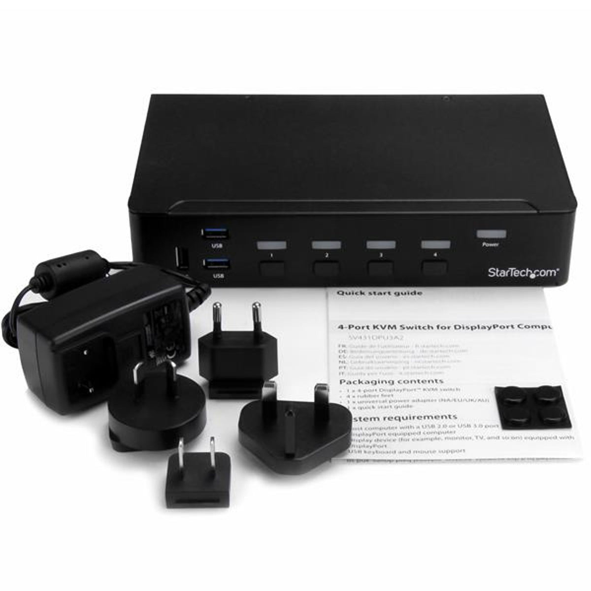 StarTech.com SV431DPU3A2 4-Port DisplayPort KVM Switch with Audio and USB 3.0