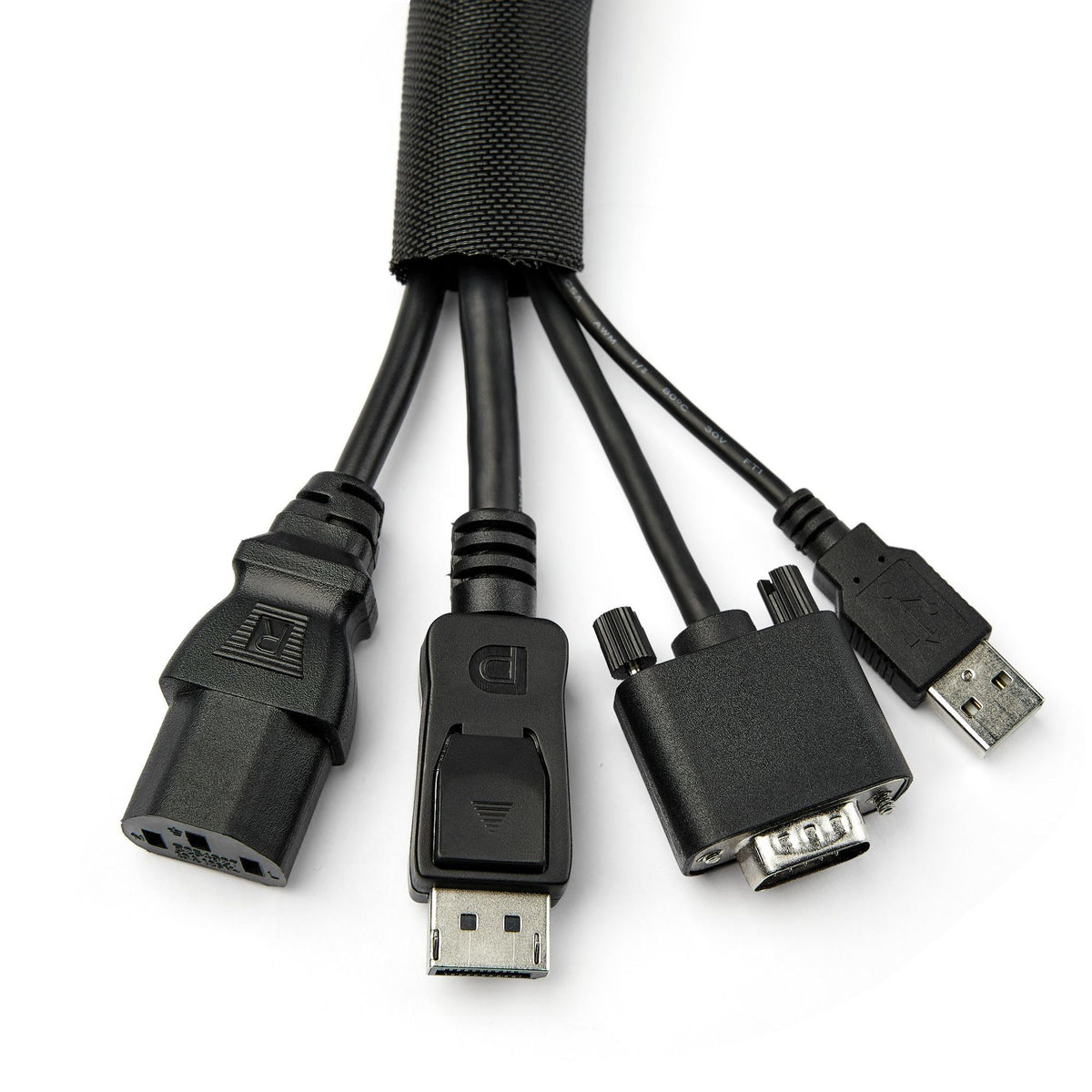 StarTech.com 15' Flexible Expandable Cable Management Sleeve Nylon Polyester