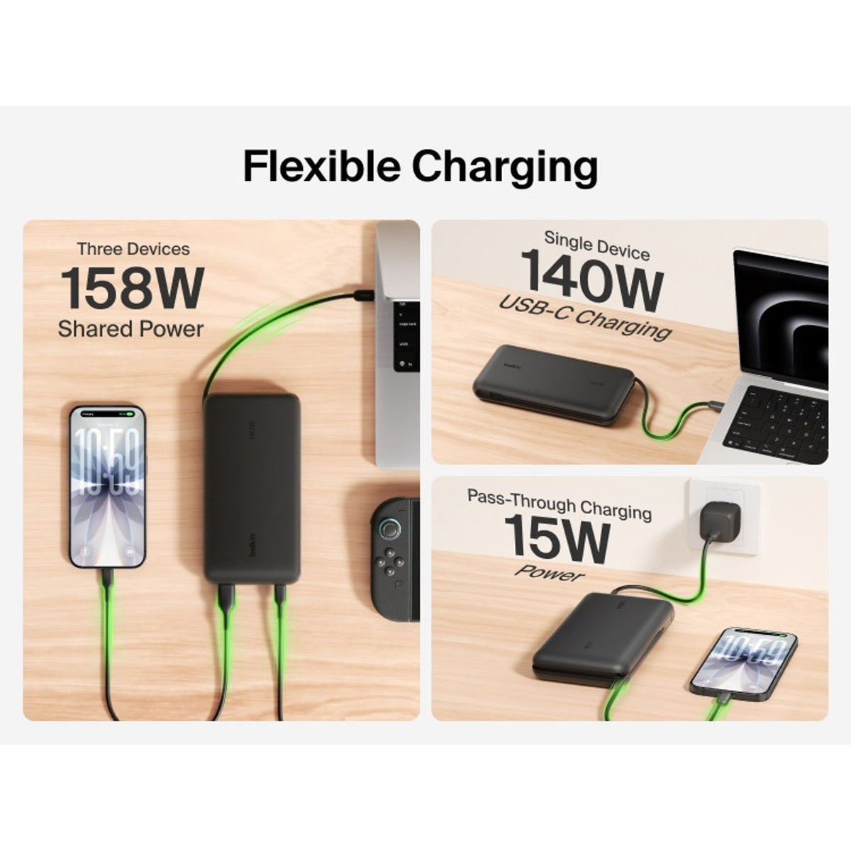 Belkin UltraCharge Pro 25K mAh Laptop Power Bank 140W Integrated USB-C Black tl:3153dee4