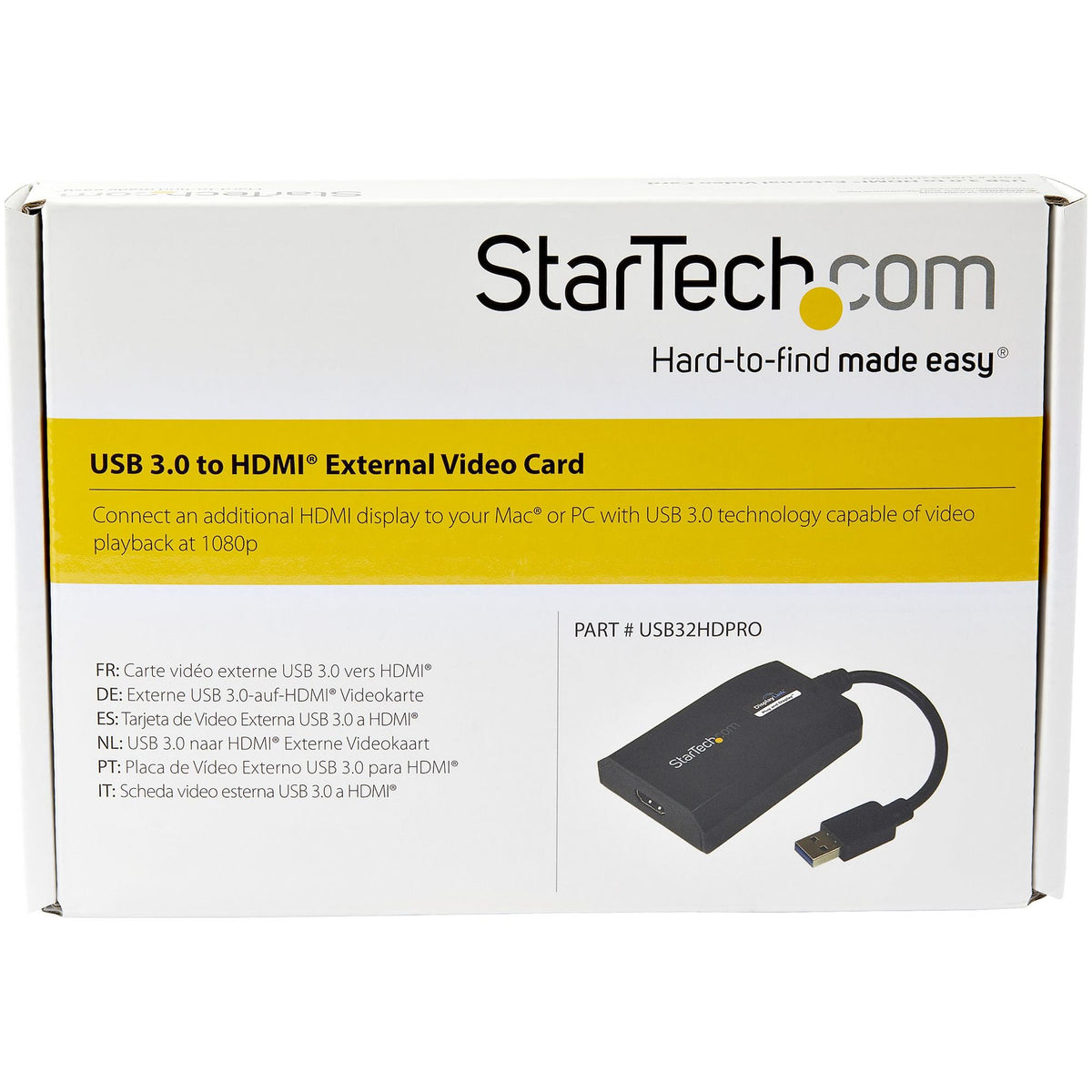 StarTech.com USB 3.0 to HDMI Adapter 1920x1200 USB-A to HDMI DisplayLink