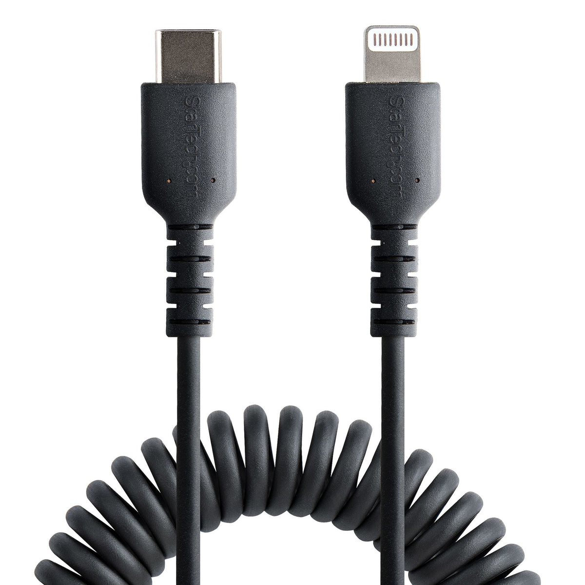 StarTech.com 50cm Coiled USB-C to Lightning Cable MFi Certified TPE Jacket Black