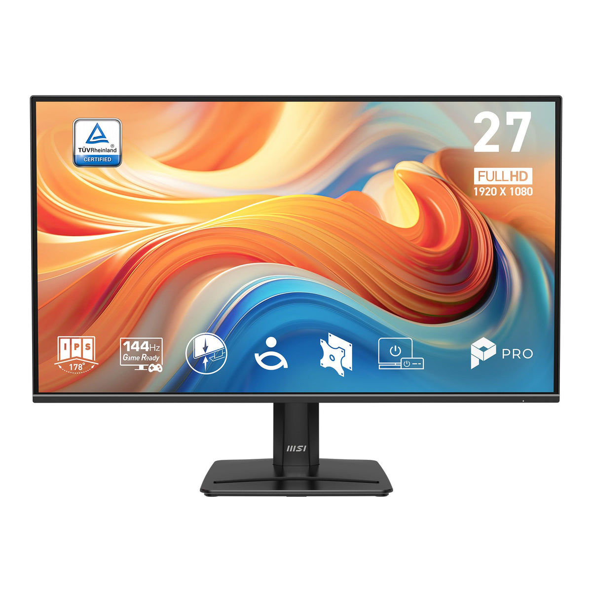 MSI PRO MP271 E14A 27" Full HD 144Hz IPS Monitor HDMI DP VGA Speakers Tilt VESA