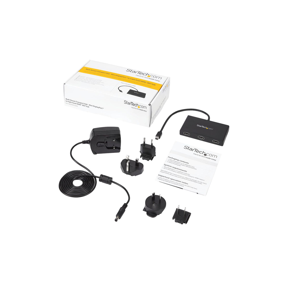 StarTech.com Signal Splitter Plastic 3840x2160 30Hz to 60Hz 15.2m Max Dist
