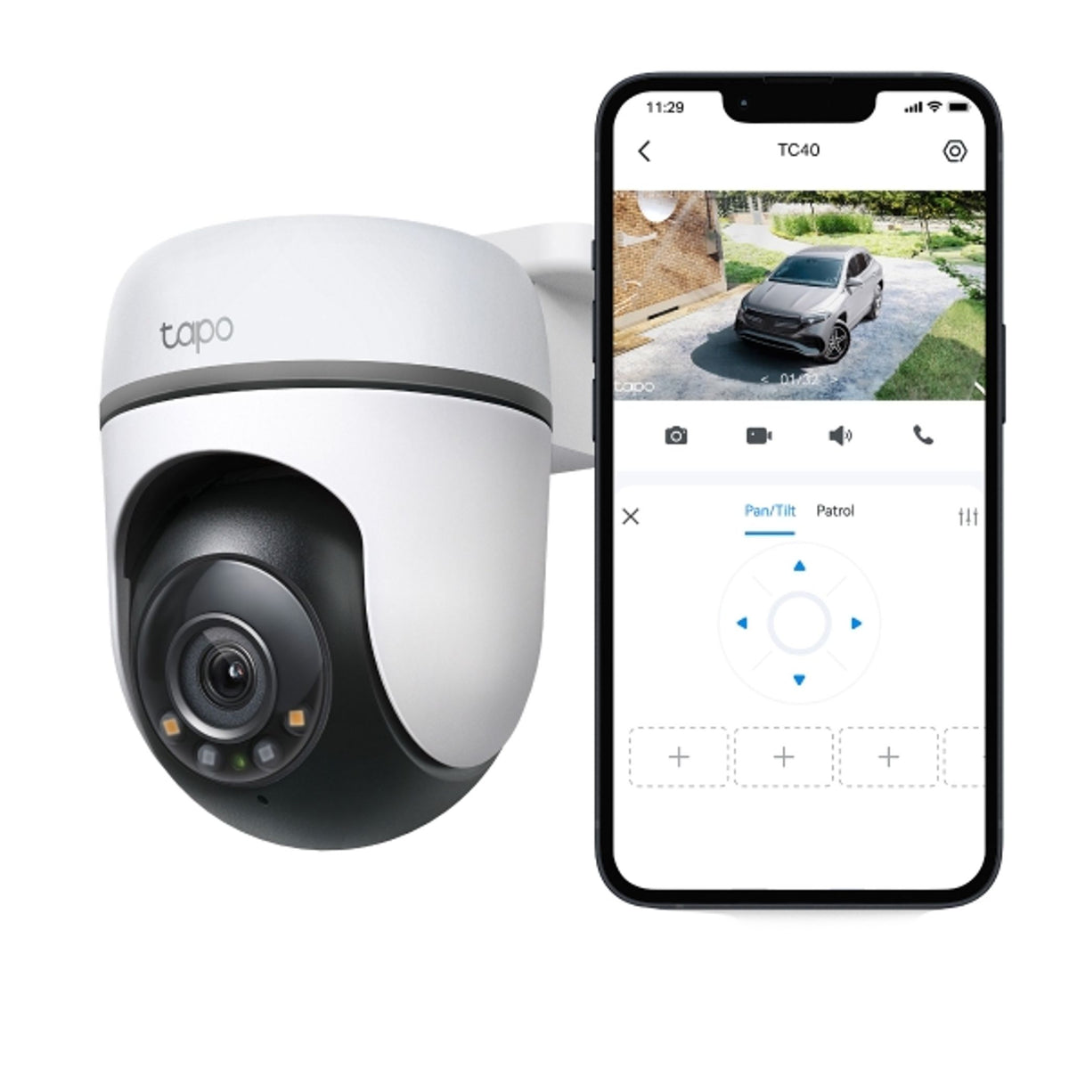 TP-Link TC40 Outdoor 1080p Pan/Tilt Wi-Fi Camera Horizontal 360° Smart AI Detection tl:d6c667af