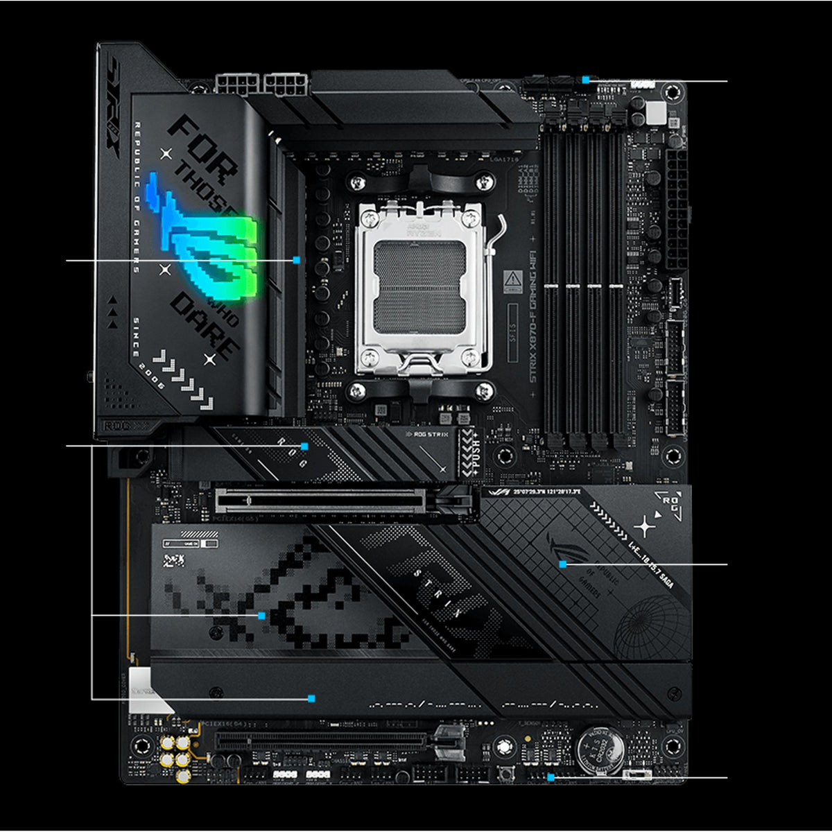 ASUS ROG STRIX X870-F GAMING WIFI AM5 DDR5 192GB 4x M.2 PCIe 5.0 WiFi 7 tl:399551cc