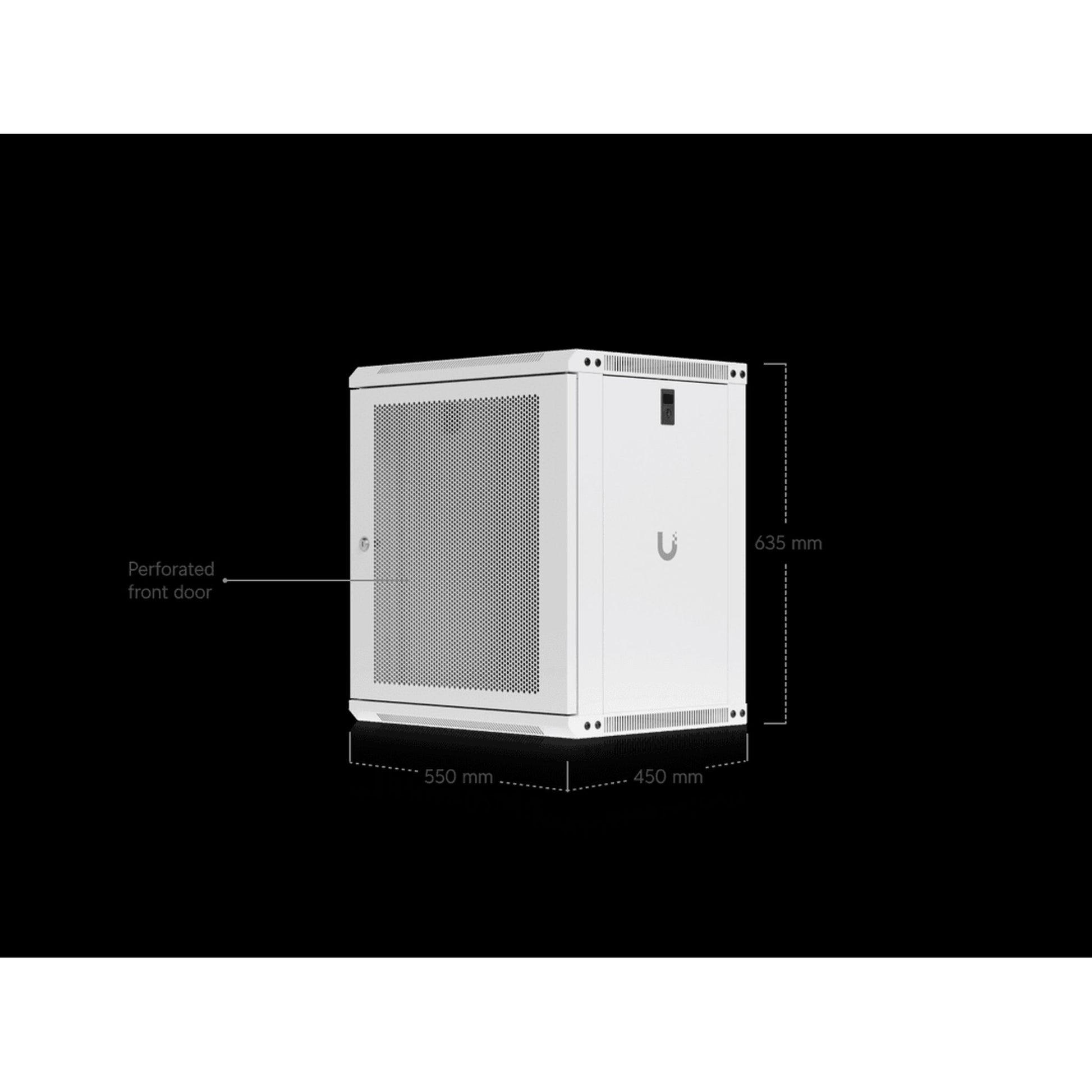 Ubiquiti 12U Wall-Mount Rack Cabinet with Built-In Fans and Removable Panels tl:e11cab6e