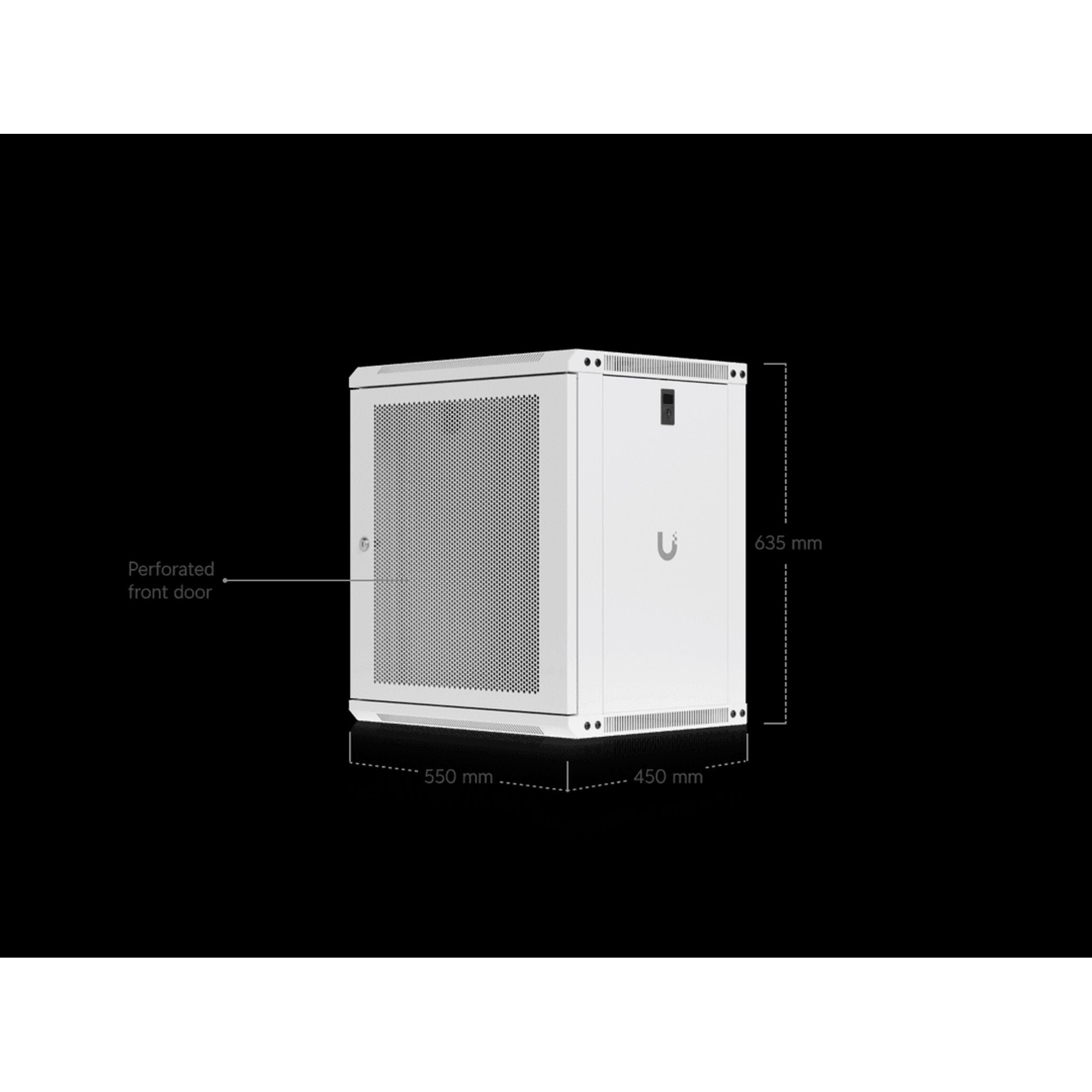 Ubiquiti 12U Wall-Mount Rack Cabinet with Built-In Fans and Removable Panels tl:e11cab6e