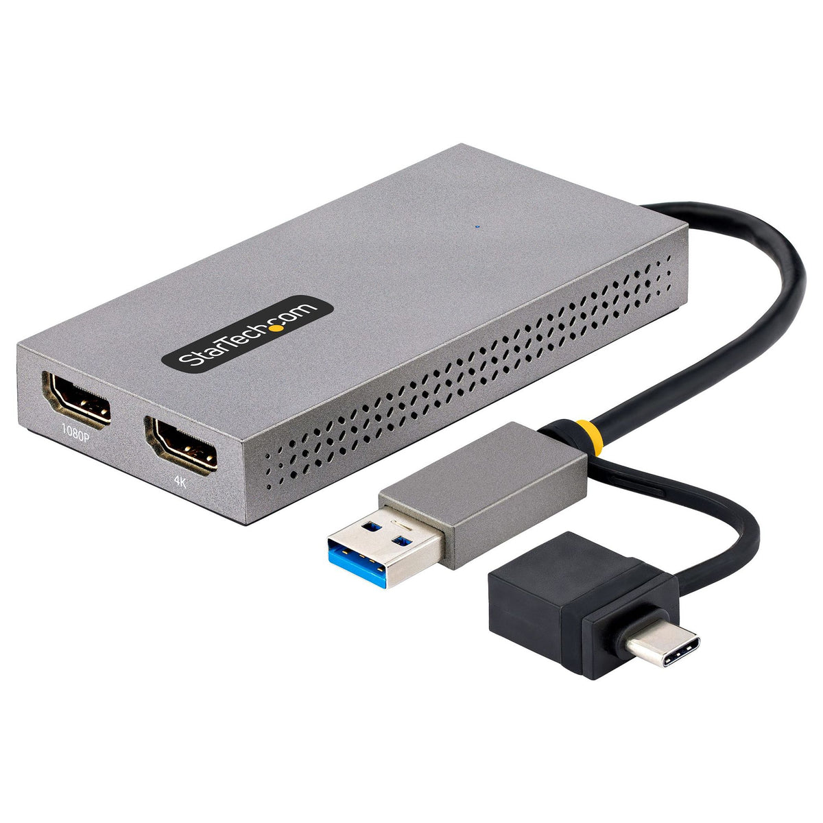 StarTech.com USB to Dual HDMI Adapter 4K30 1080p USB-A/C