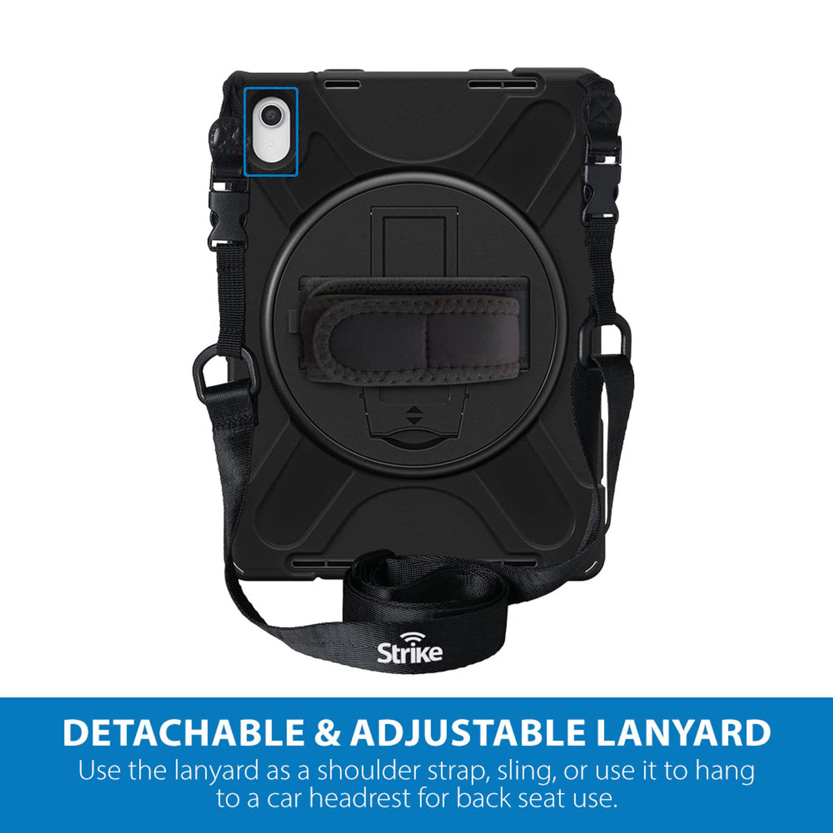Strike Rugged Case with Hand Strap and Lanyard for iPad 11th/10th Gen