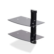 StarTech.com Dual Floating AV Shelves Black Tempered Glass 7kg Per Shelf