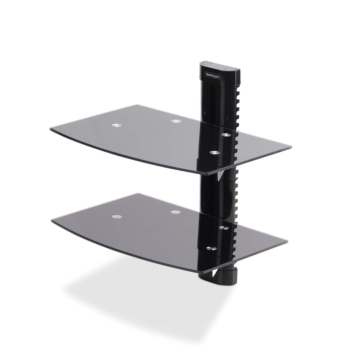 StarTech.com Dual Floating AV Shelves Black Tempered Glass 7kg Per Shelf