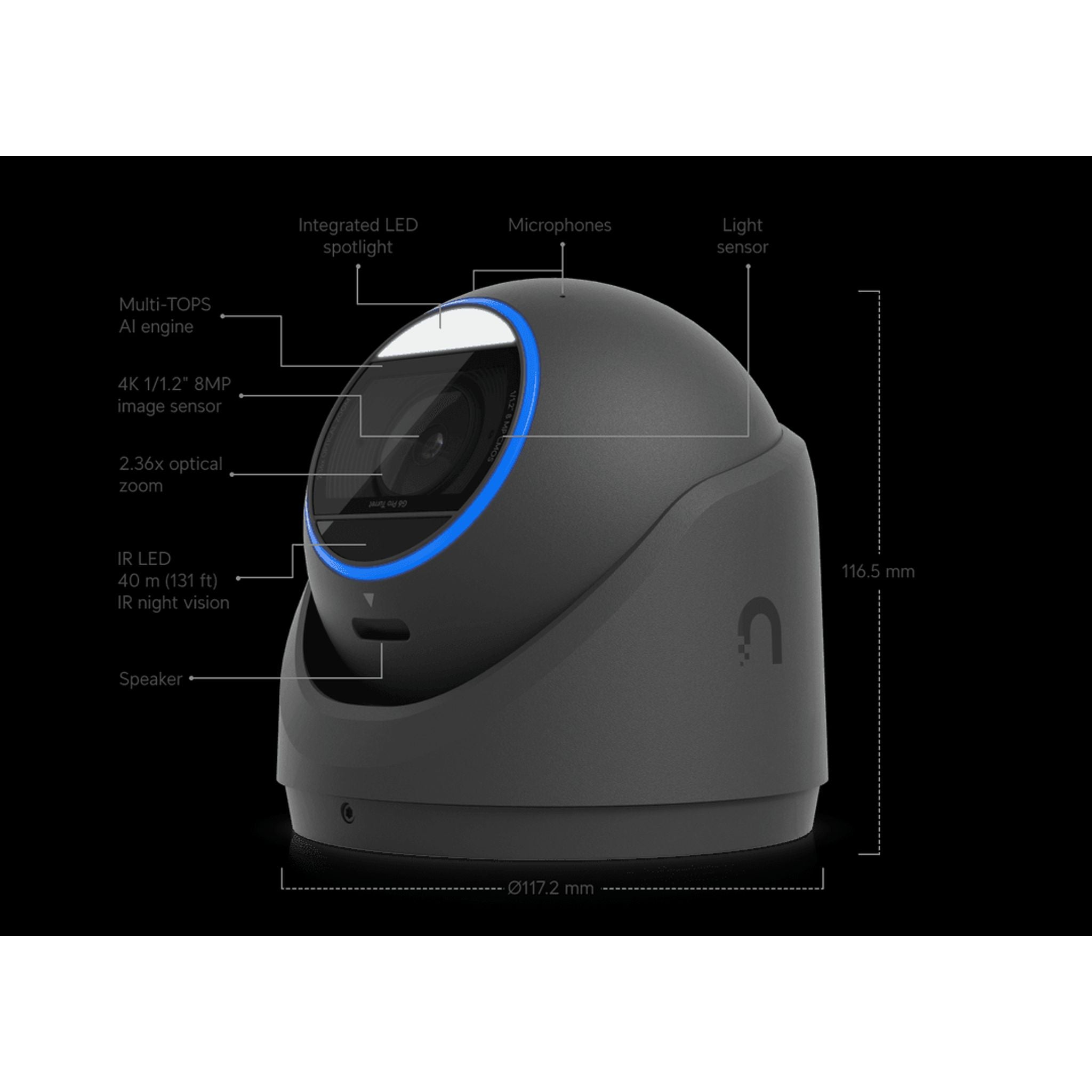 Ubiquiti G6 Pro Turret White All-Weather Tamper-Resistant 4K PoE+Cam AI Engin... tl:9c7b42a2