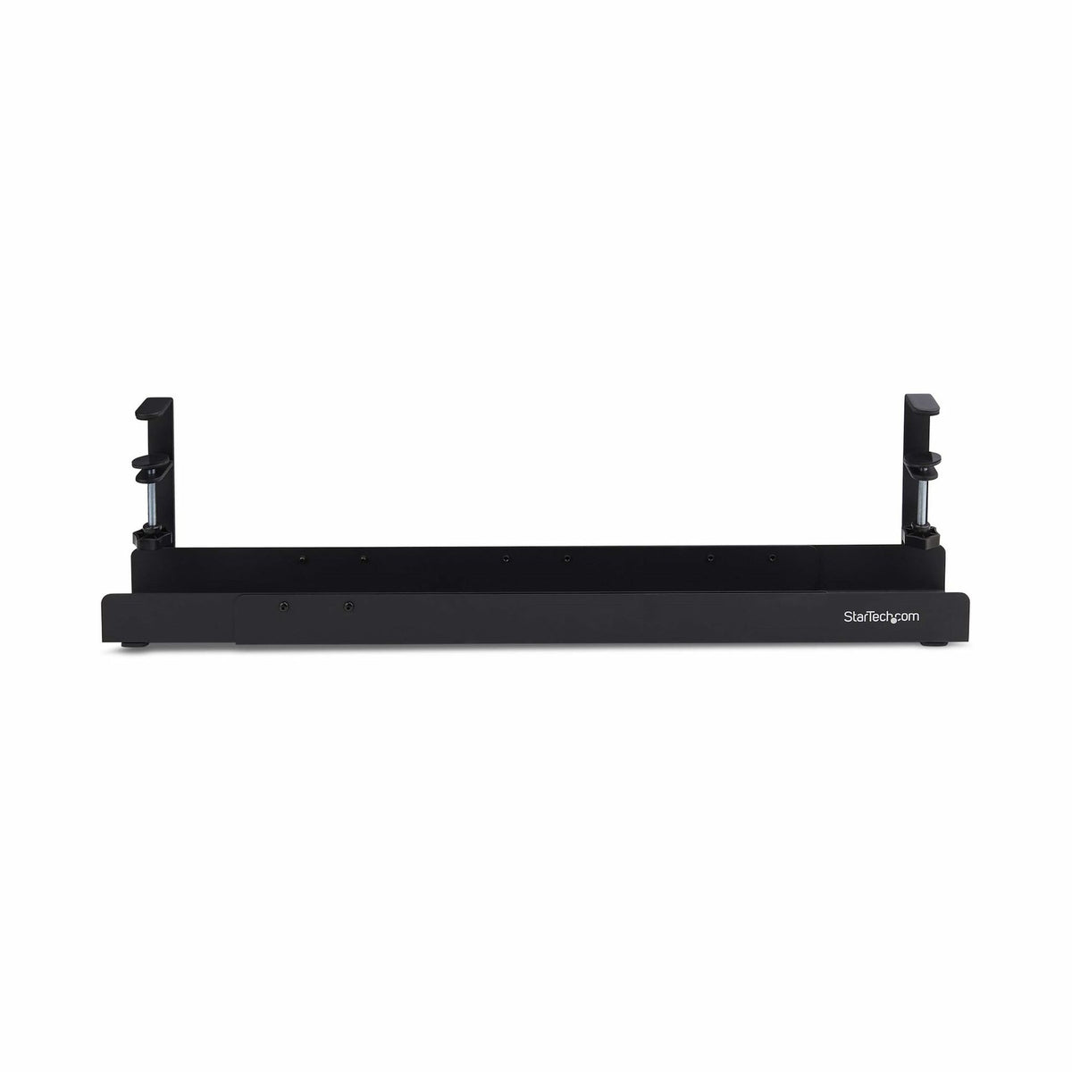 StarTech.com Under Desk Cable Management Tray Adjustable Length Clamp-On Black