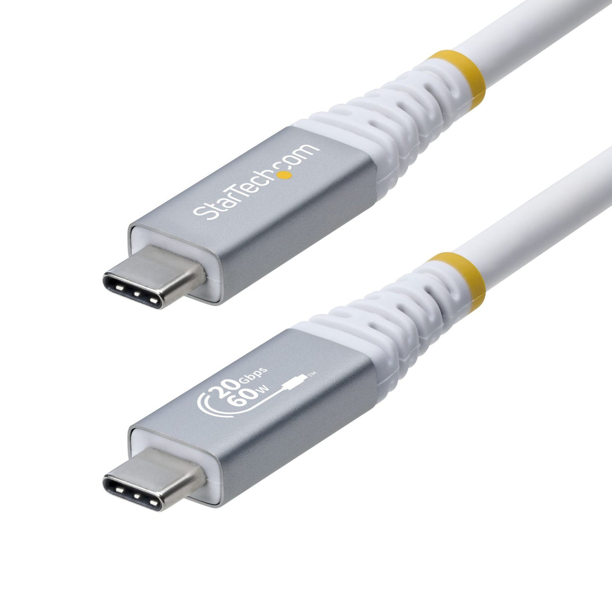 StarTech.com 3m USB4 Cable 20Gbps 60W PD 4K120Hz DP 1.4 TPE Jacket White USB-C