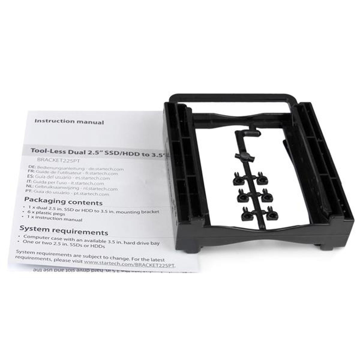 StarTech.com Dual 2.5" to 3.5" SSD/HDD Mounting Bracket Tool-Less Installation