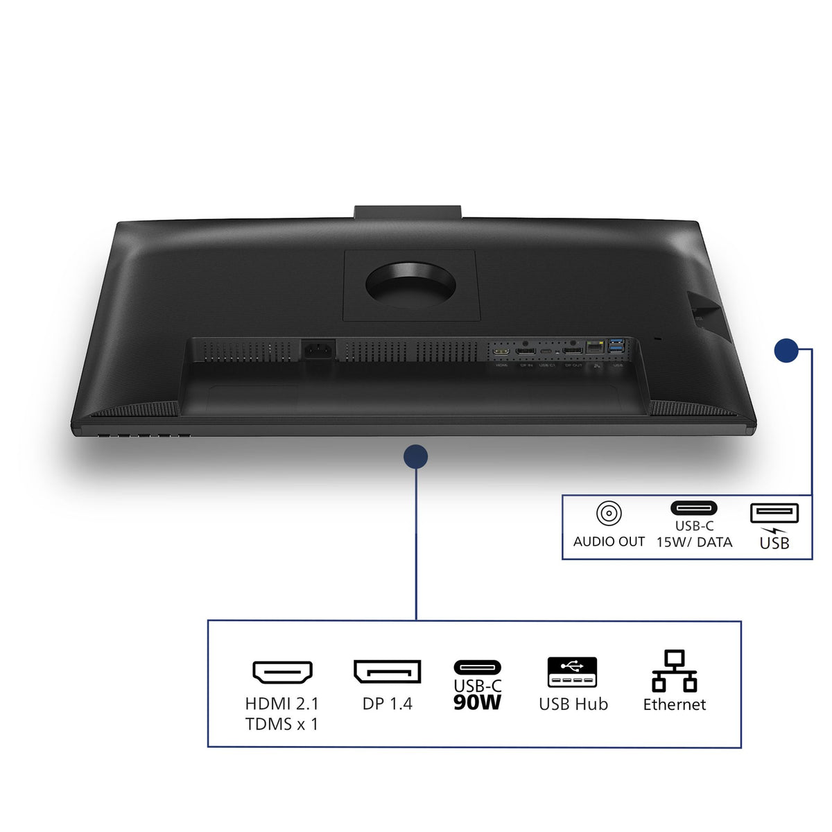 Philips 27B2U3601H 27" QHD USB-C Monitor DP HDMI RJ45 Pop-Up Webcam Speakers