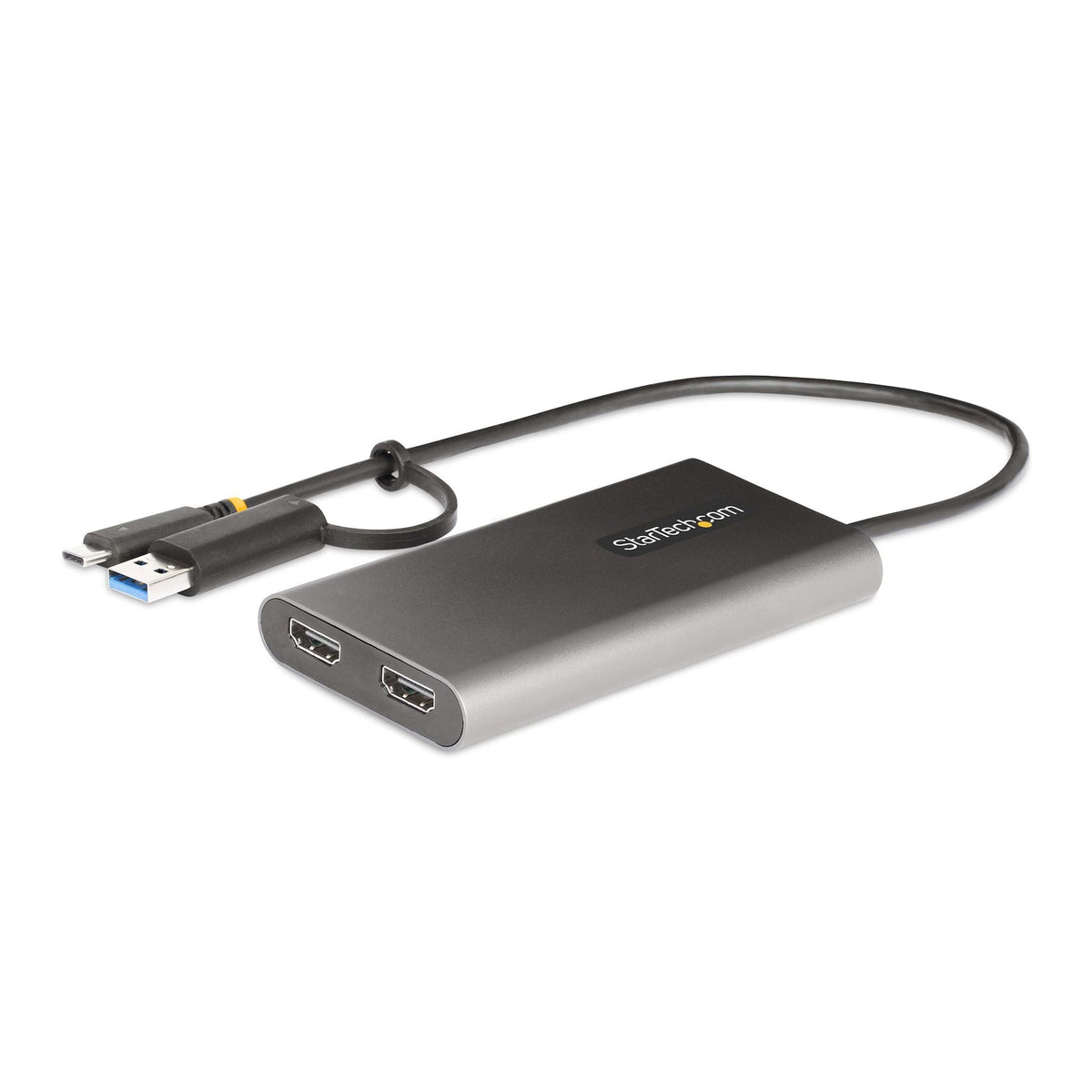 StarTech.com USB-C to Dual-HDMI Adapter 4K 60Hz 100W PD 1ft Cable