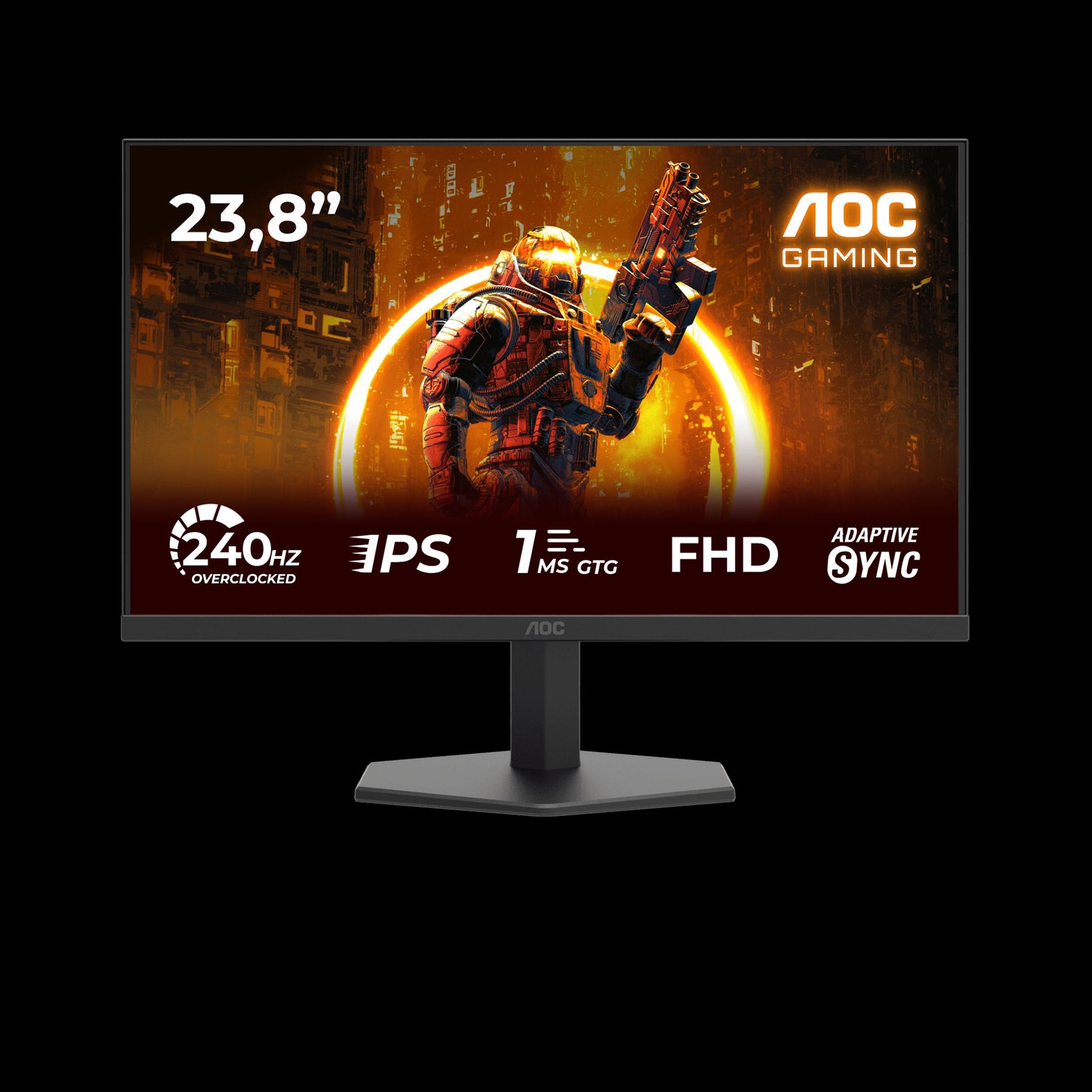 AOC 23.8" IPS FHD 240Hz HDR10 0.3ms Adaptive Sync Gaming Monitor tl:3747e233