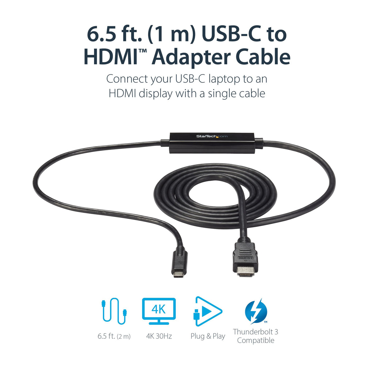 StarTech.com USB C to HDMI Cable 1m 4K 60Hz