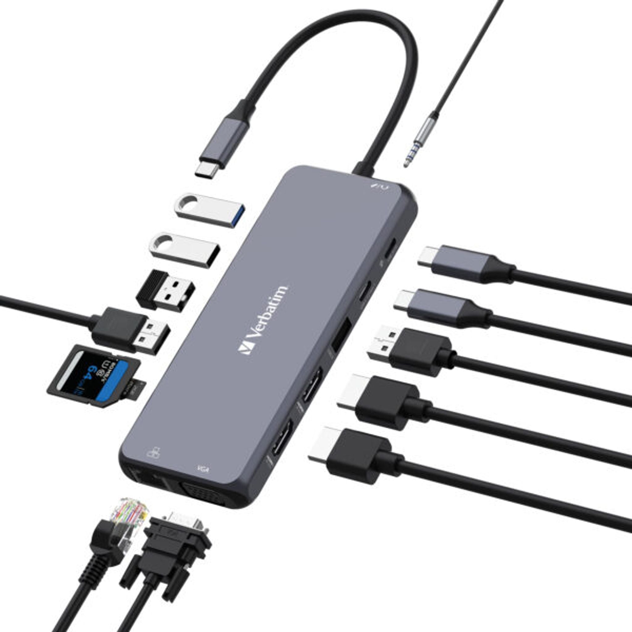 Verbatim USB-C Pro Multiport Hub- 14 Ports tl:89c75f41