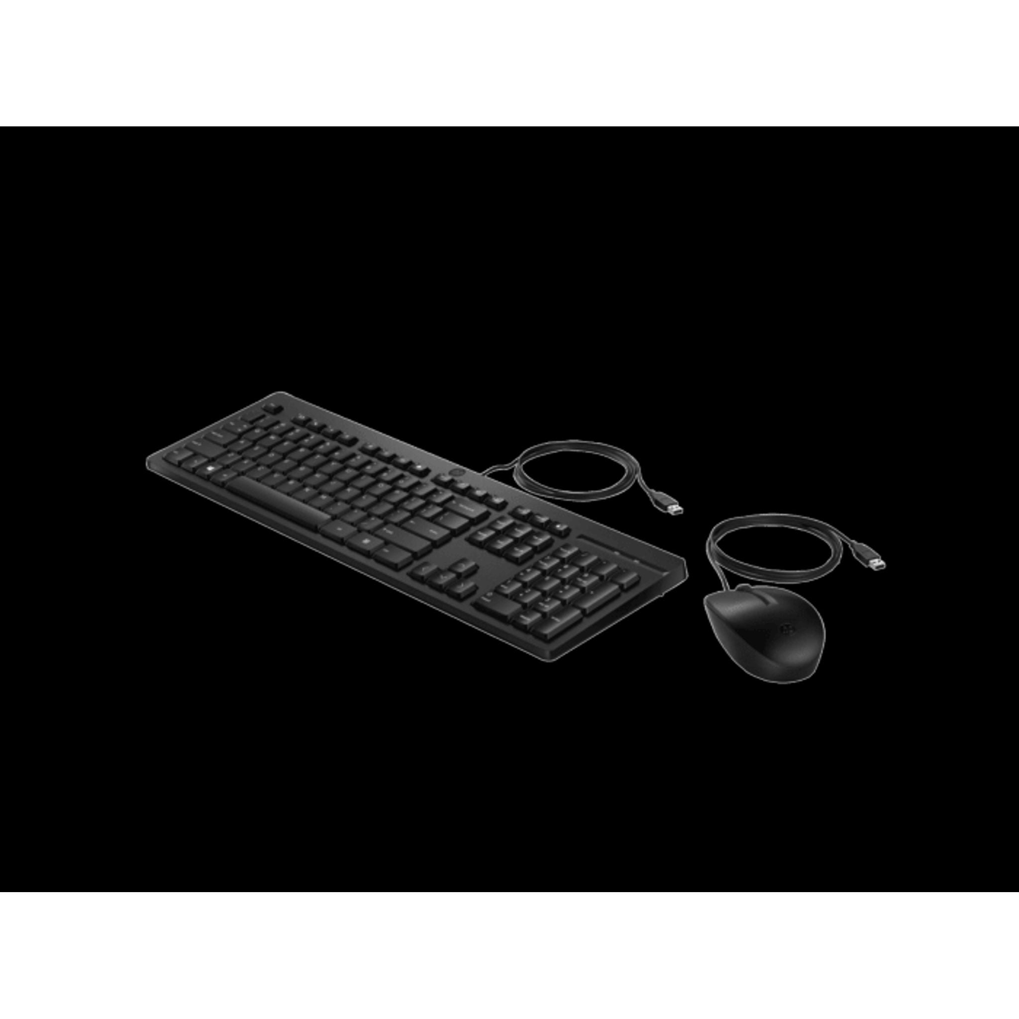HP 225 USB Wired Keyboard Mouse Combo Adjustable Feet Easy Clean Plug & Play tl:72102bfd