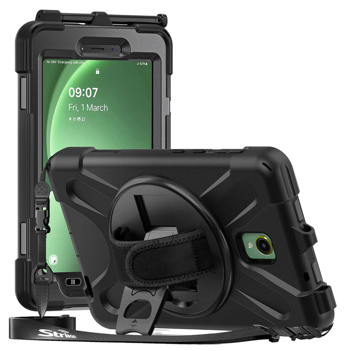 Strike Rugged Case with Hand Strap and Lanyard for Samsung Galaxy Tab Active5/3