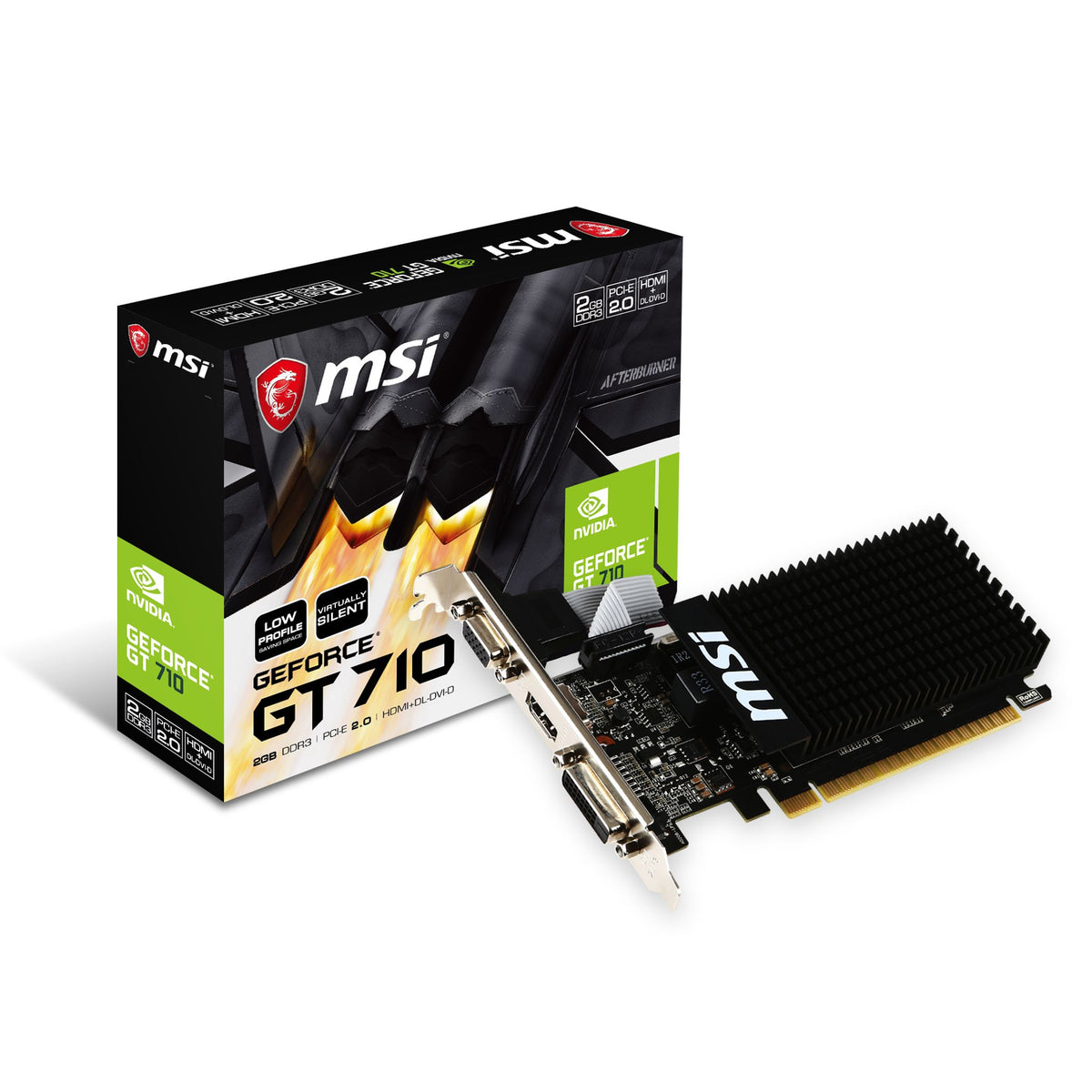 MSI GeForce GT 710 2GB GDDR3 2560x1600 HDMI DVI PCIe Graphics Card tl:aa4706fe