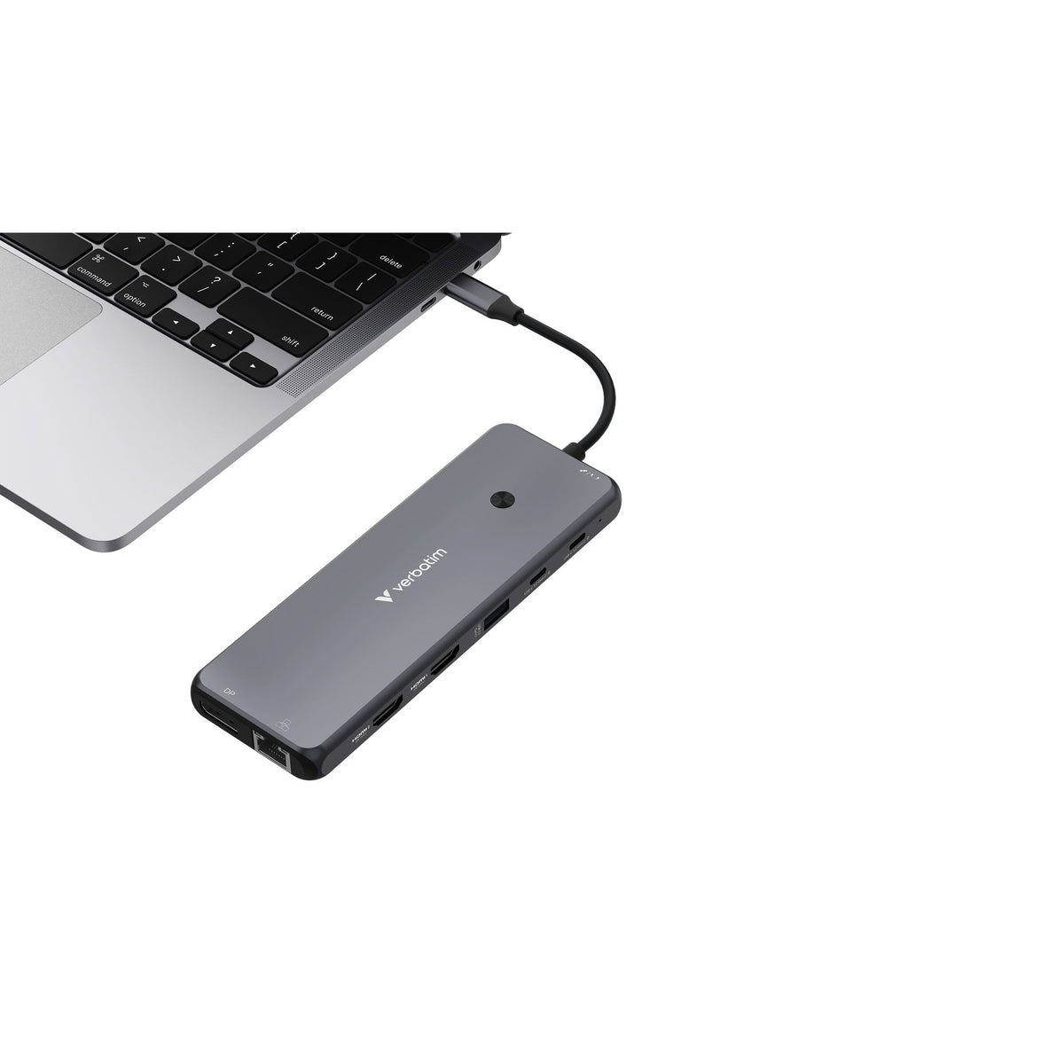 Verbatim USB-C Docking Station 8 Ports 3 Displays 4K HDMI DP RJ45 SD Card Reader