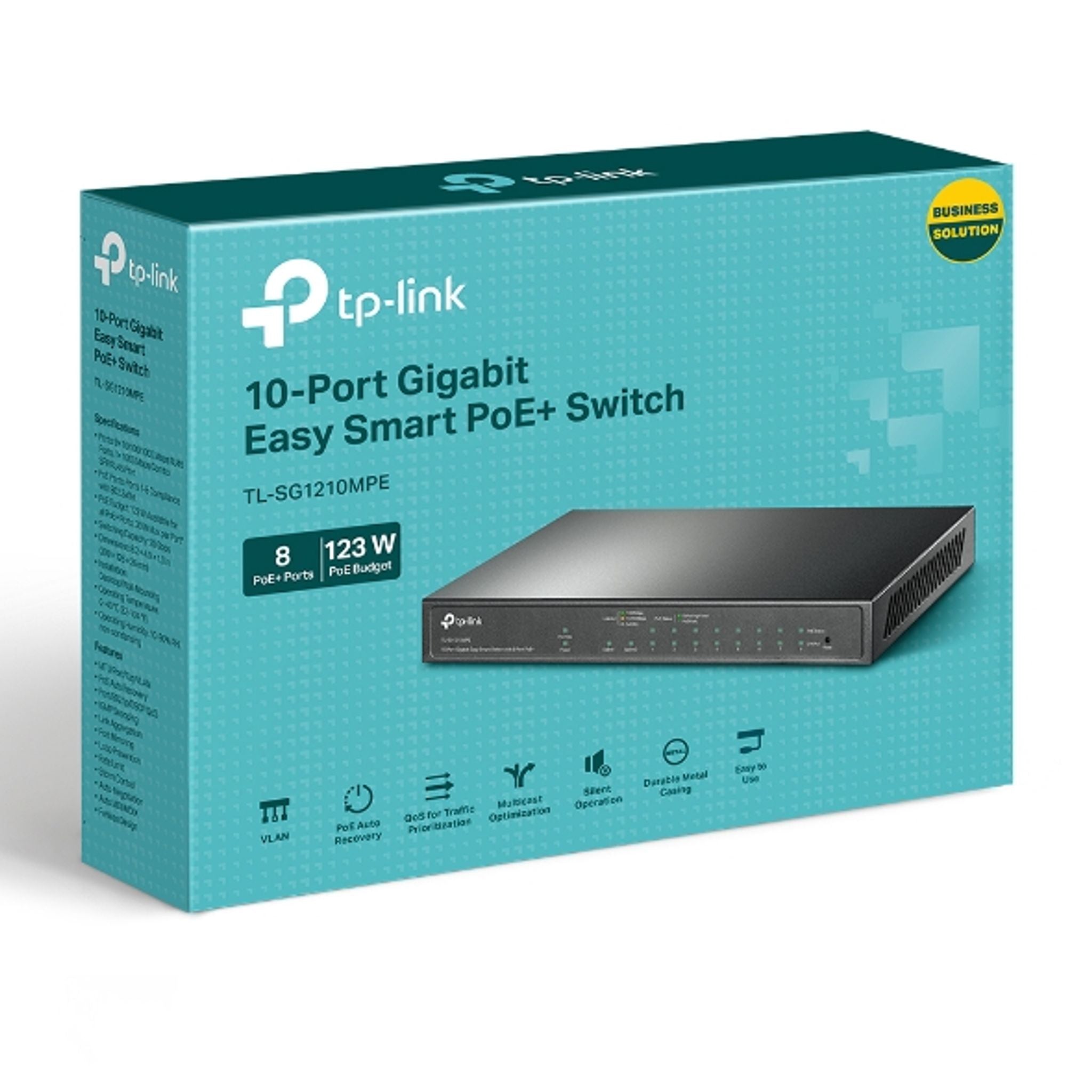 TP-Link TL-SG1210MPE 10-Port Gigabit PoE+ Smart Switch 8x PoE+Ports 2x Non-PoE Ports tl:da7c84d6