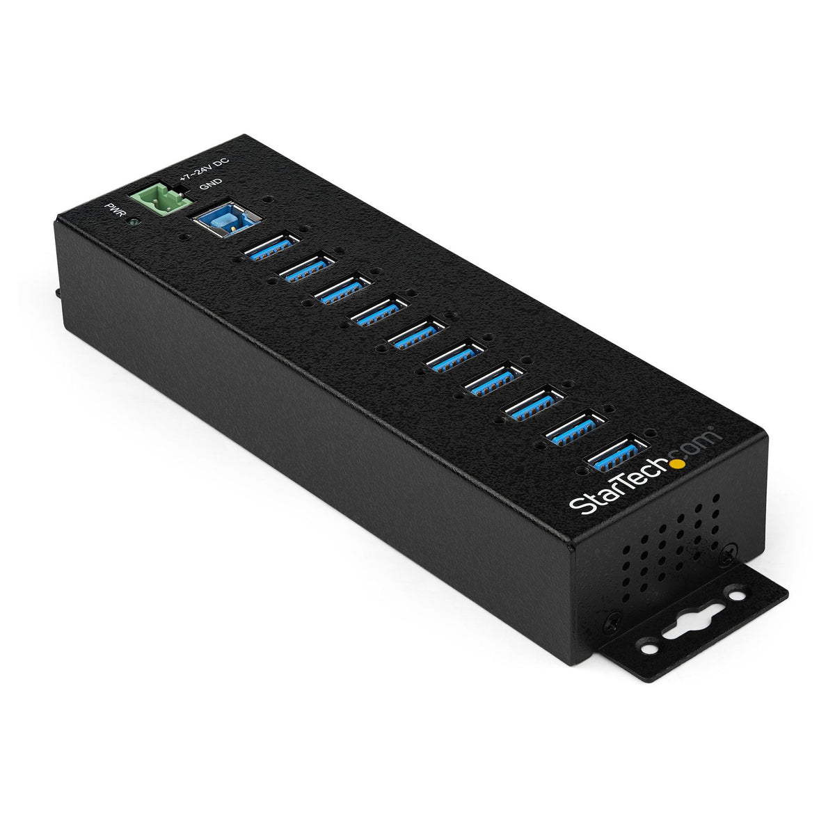 StarTech 10-Port Metal Industrial USB 3.2 Hub with Power Adapter 5Gbps UASP