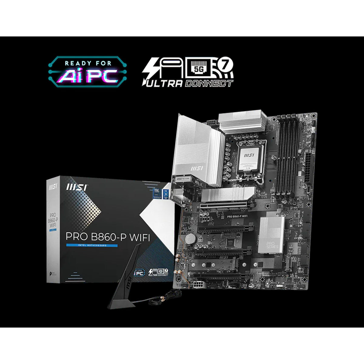 MSI PRO B860-P WIFI INTEL B860 4x DDR5 3x M.2 4x PCI-E x16 Motherboard WiFi 7 tl:432b8e48