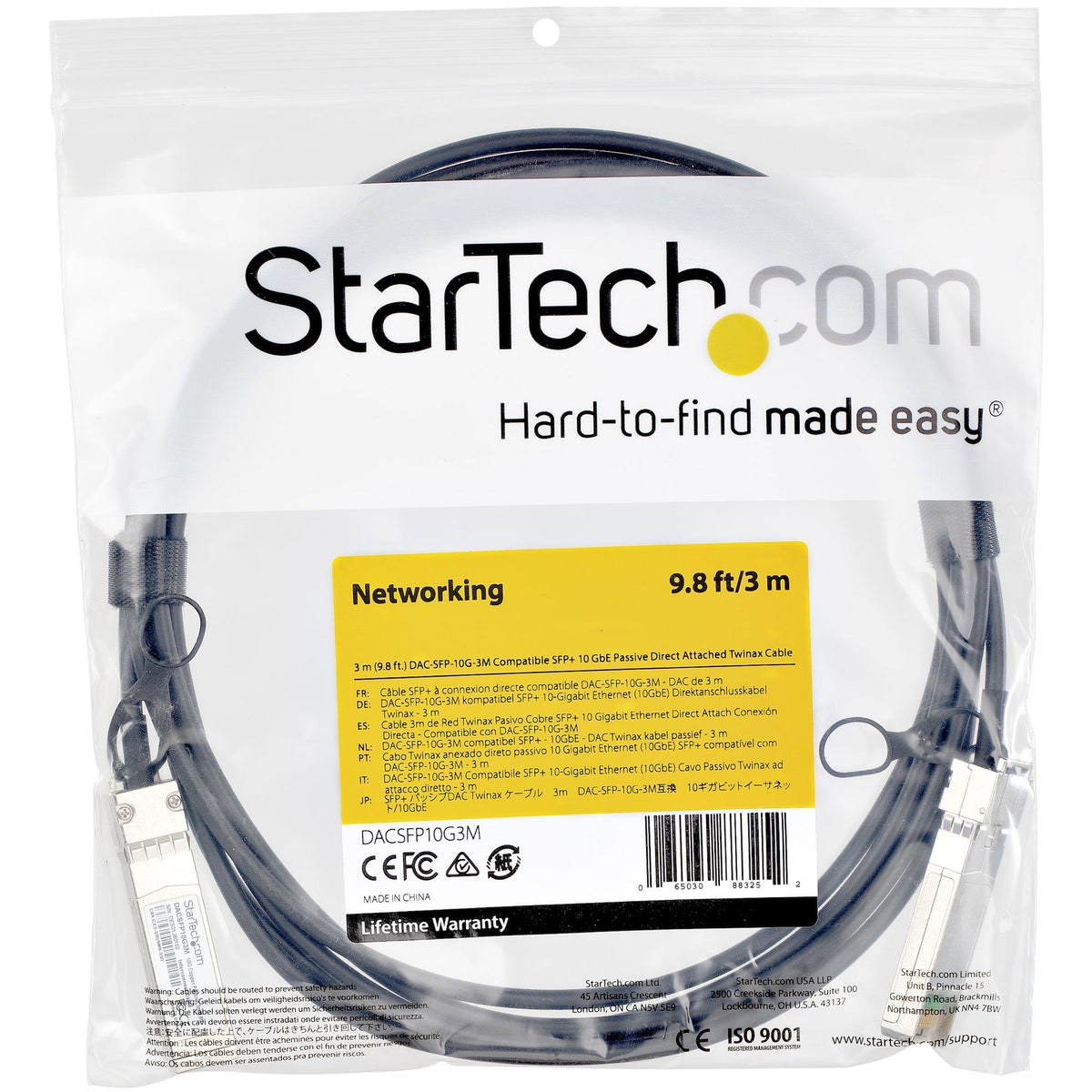 StarTech SFP+ to SFP+ 3m 10Gbps Direct Attach Cable