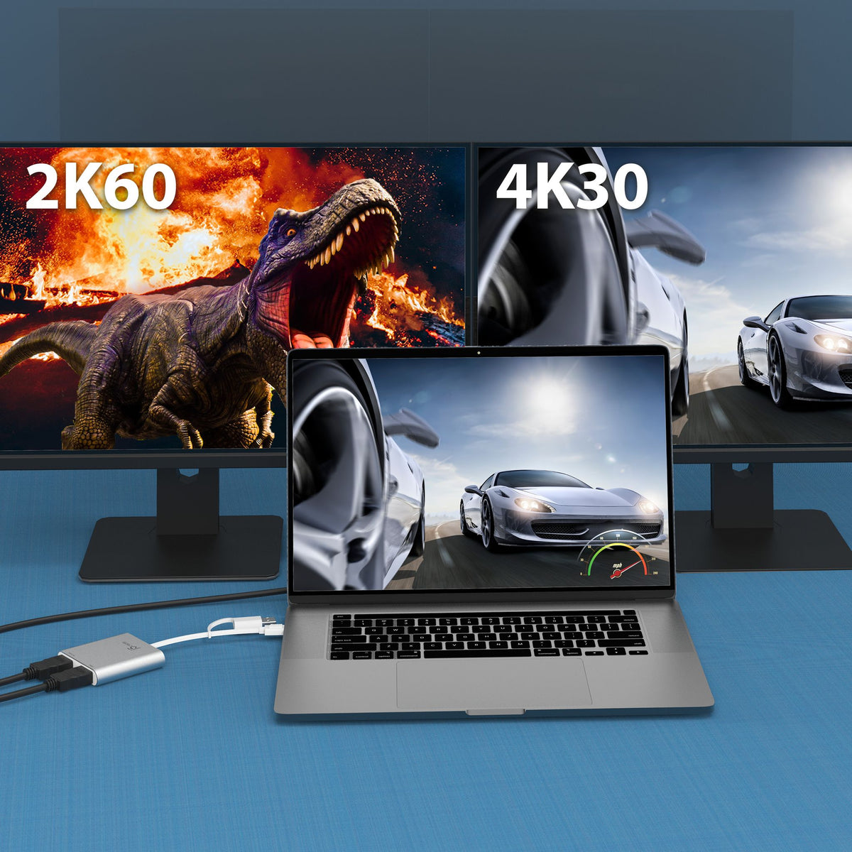 j5create JCA365 A/V Adapter - 1 - 1 x USB 3.1 Type C - Male - 2 x HDMI 2.1