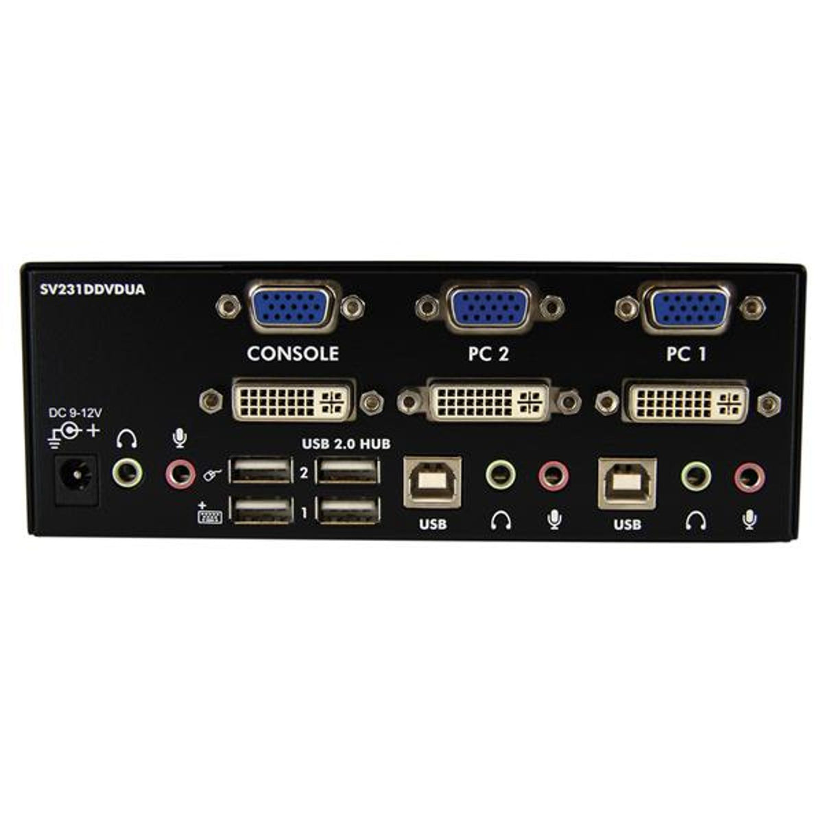 StarTech.com SV231DDVDUA 2 Port DVI VGA KVM Switch with Audio and USB Hub
