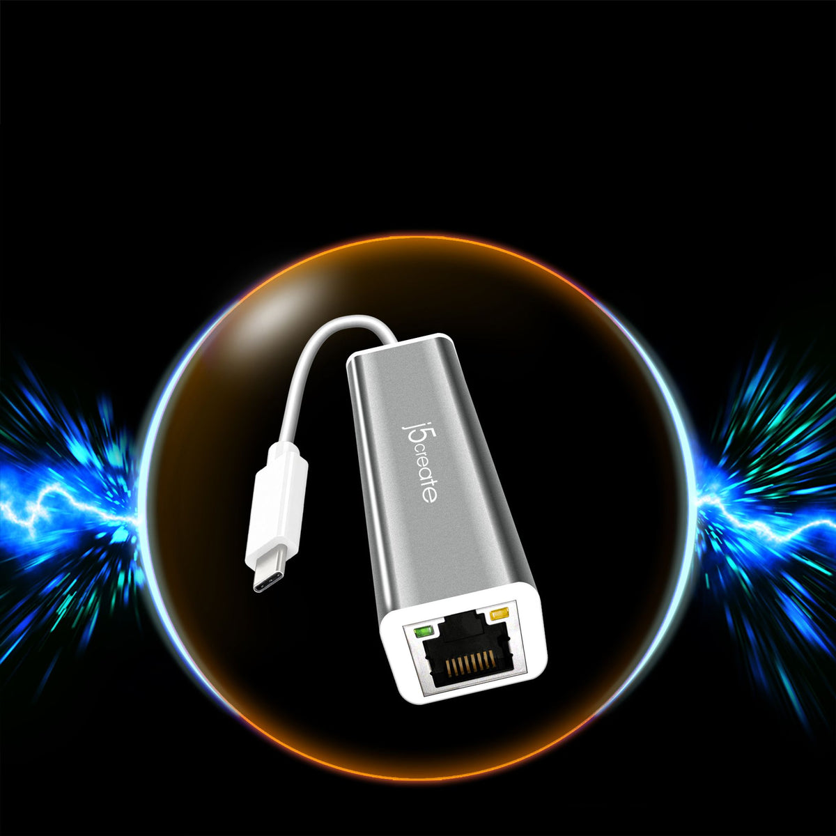 j5create JCE133G Gigabit Ethernet Adapter USB-C 1Port 10/100/1000Base-T
