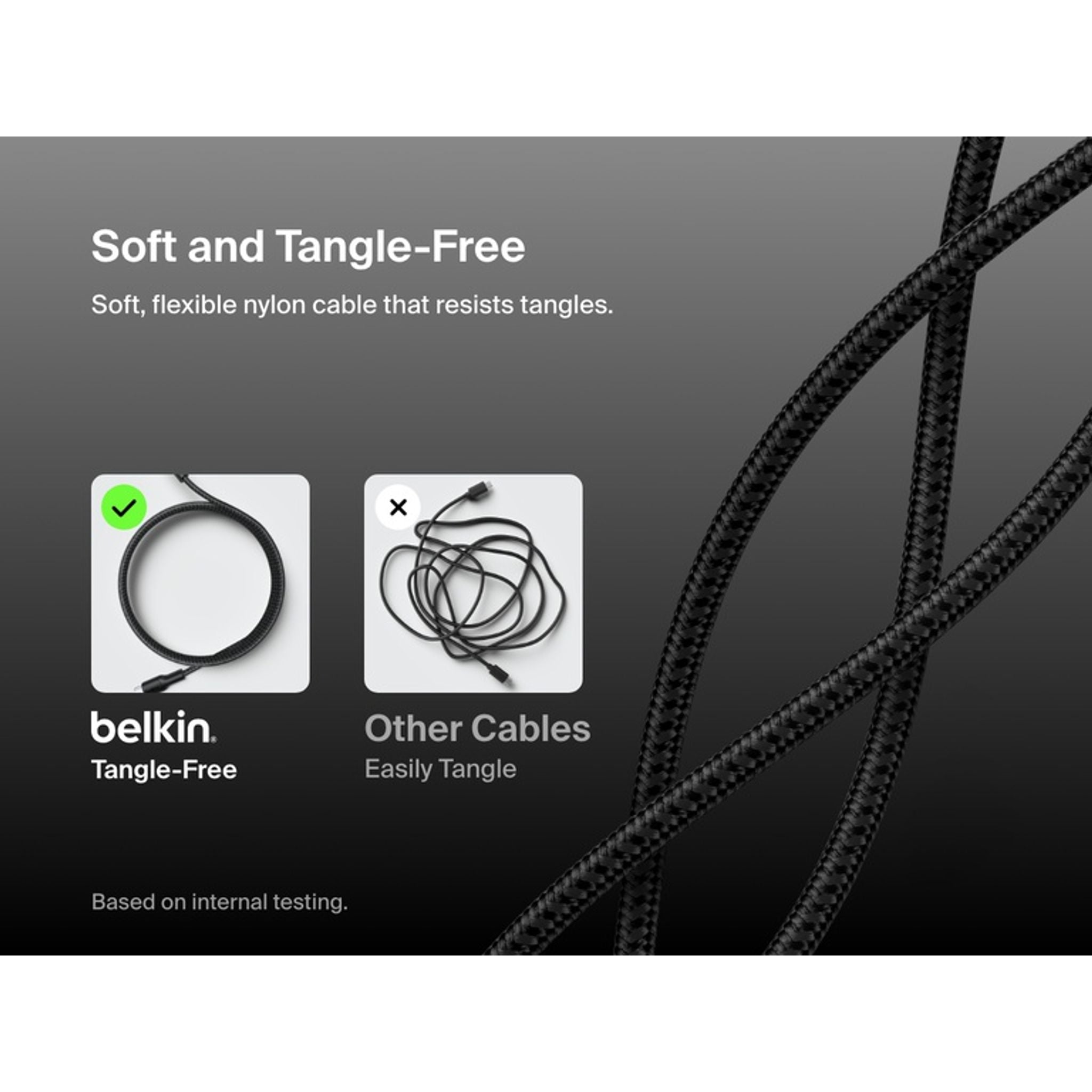 Belkin BoostCharge Pro Braided Lightning to USB-A Cable 1M Black CAA020FQ1MBK tl:40fadf1f