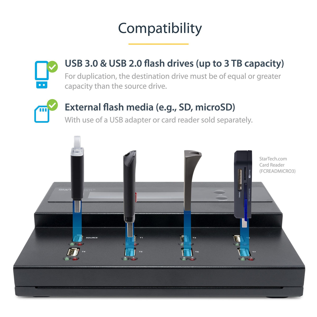 StarTech USB 1 to 7 Flash Drive Duplicator/Eraser USB 3.0 1.5GB/min
