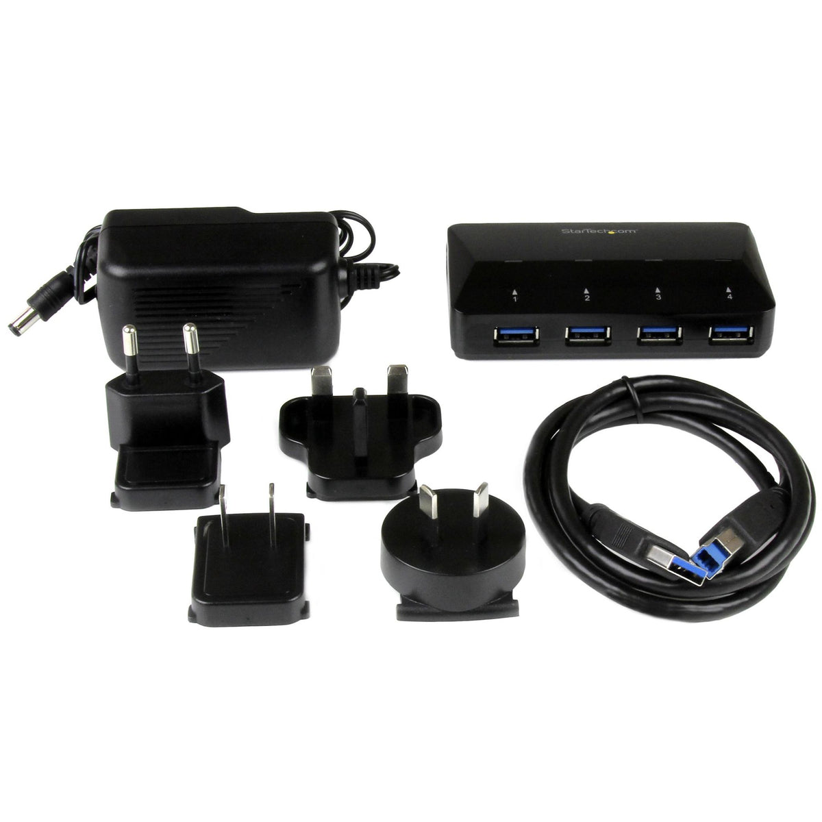 StarTech 4-Port USB 3.0 Hub with Charging Port 2.4A 5Gbps Desktop Charger