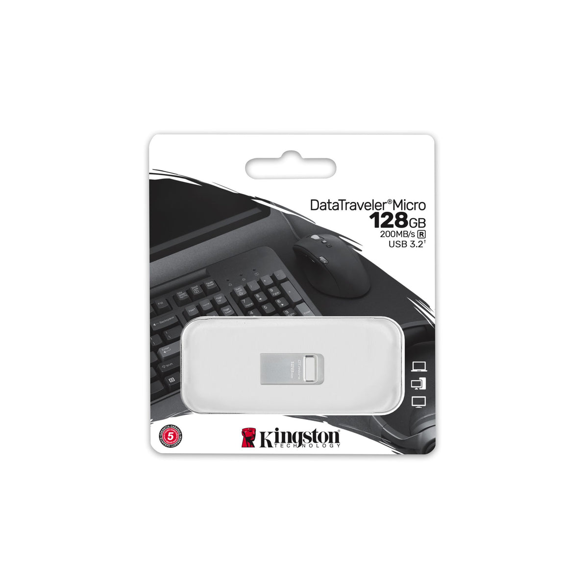 Kingston DataTraveler Micro DTMC3G2 128GB USB 3.2 200MB/s Read Speed Flash Drive