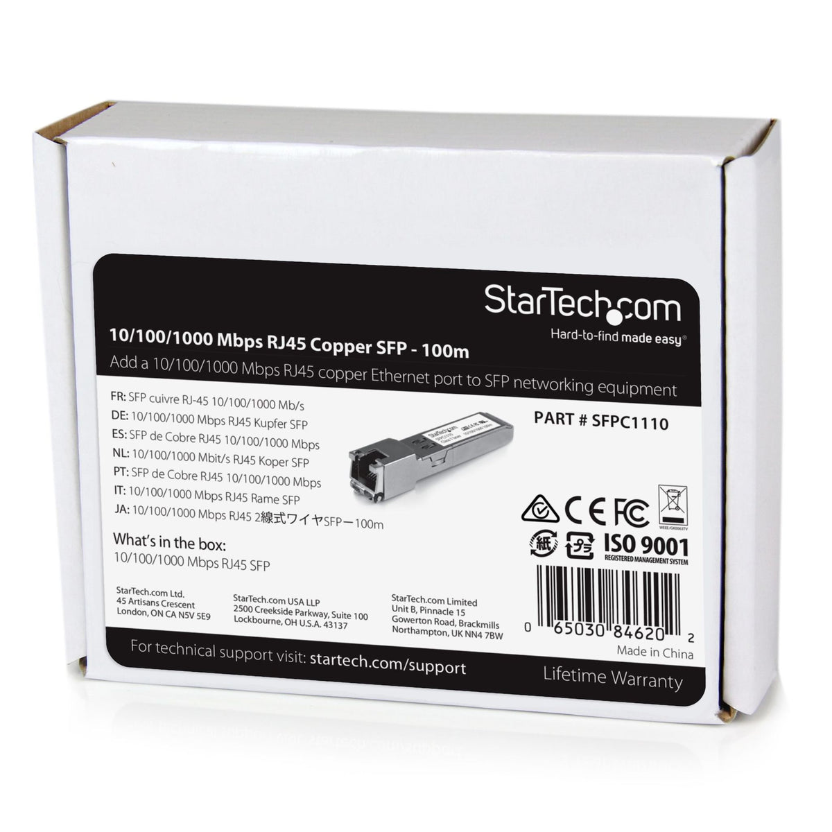 StarTech SFP Mini-GBIC RJ-45 1000Base-T Gigabit Ethernet Module