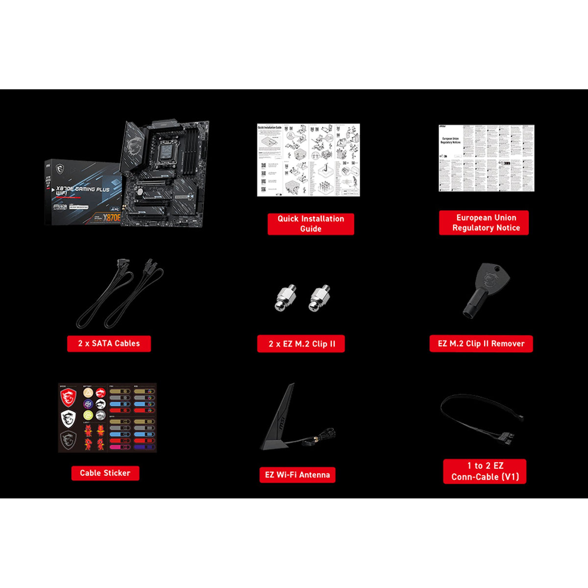 MSI X870E GAMING PLUS WIFI AM5 DDR5 PCIe5 M.2 WiFi7 USB4 Motherboard tl:1d38a8e2