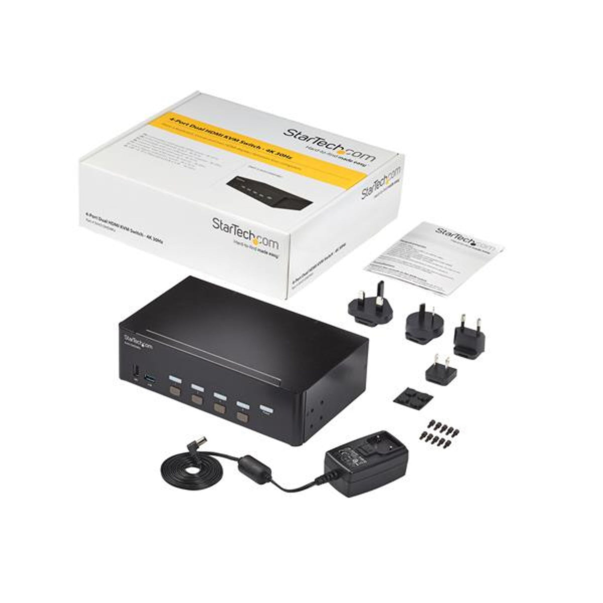 StarTech.com SV431DHD4KU 4-Port HDMI KVM Switch 4K 30Hz with Audio & USB Hub