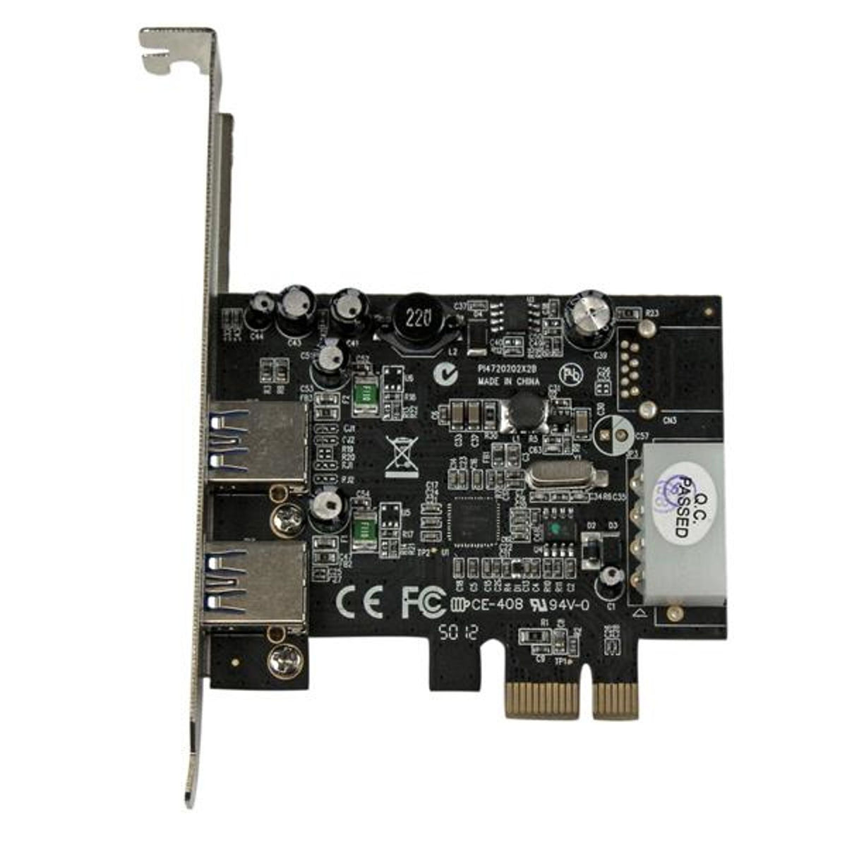 StarTech USB Adapter PCI Express x1 2x USB 3.0 Black