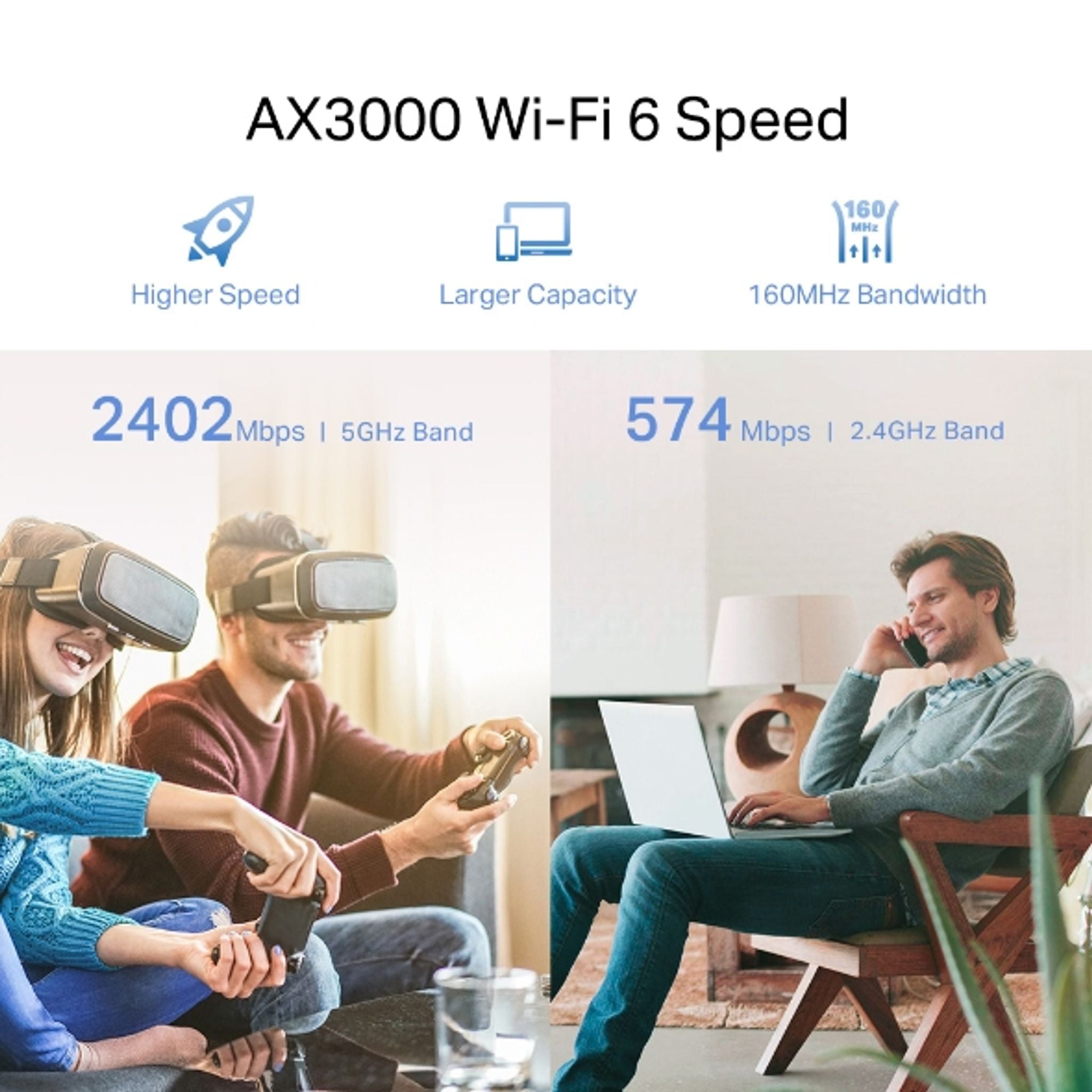 TP-Link RE705X AX3000 Mesh WiFi 6 Extender 2402Mbps@5GHz 1x Gigabit Ethernet Port 2x Antennas tl:233ea0f8