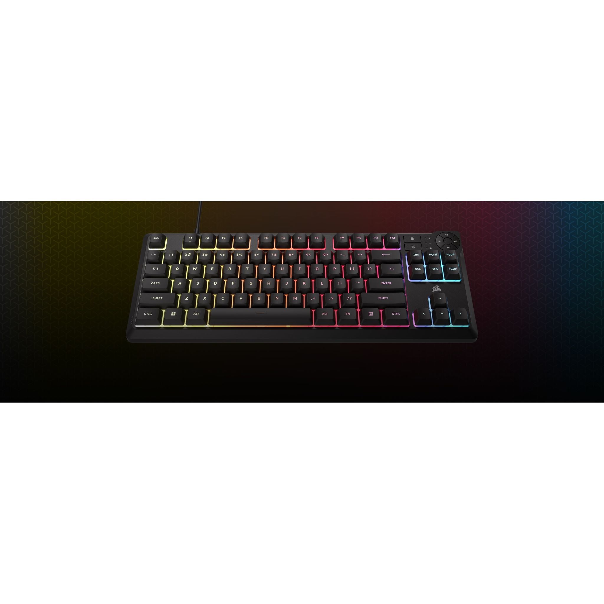 Corsair K55 CORE TKL RGB Gaming Keyboard 1000Hz 12KRO Rubber-Dome Switches USB 2.0 Wired tl:9d58d9cc