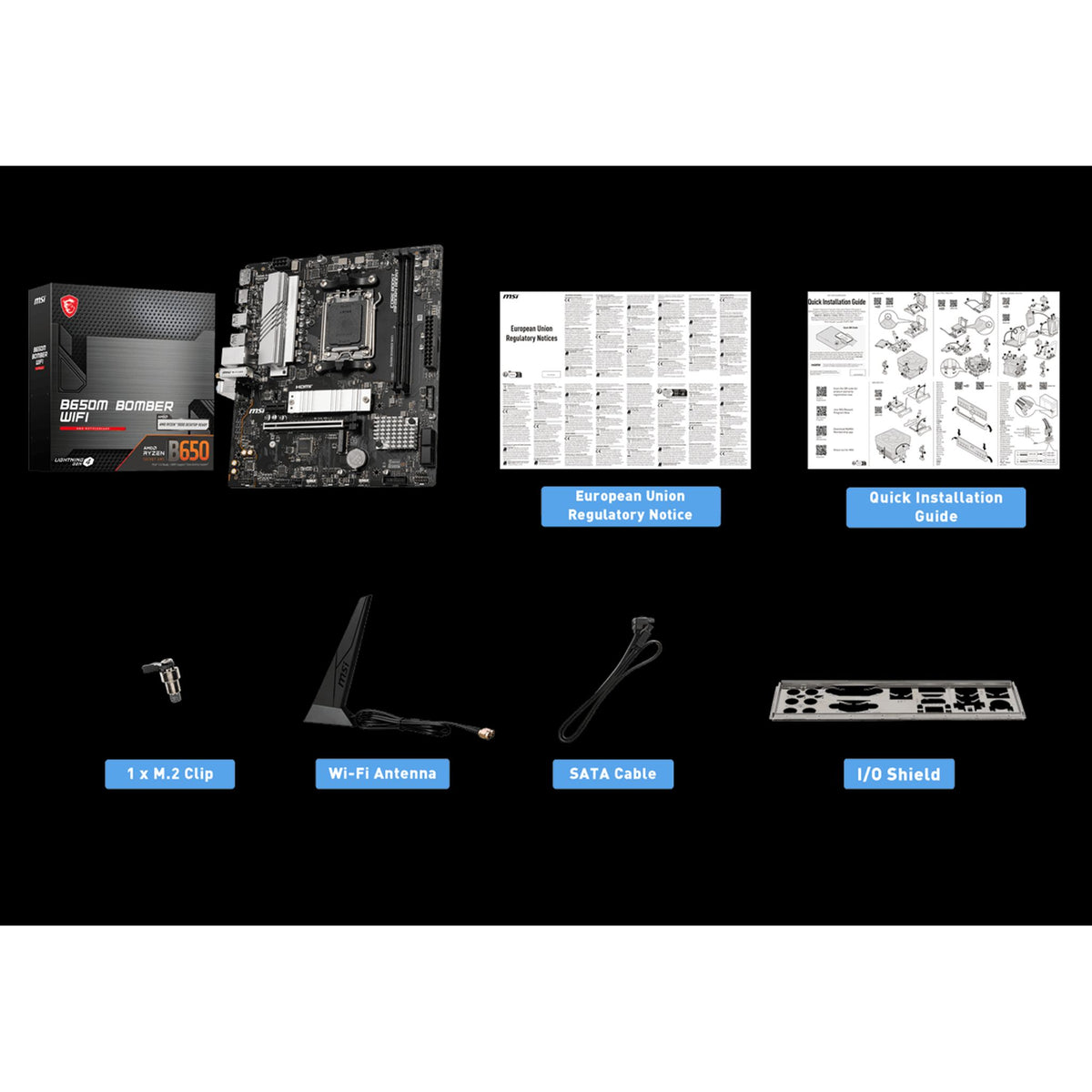 MSI B650M BOMBER WIFI AMD AM5 MATX Motherboard 2x DDR5 2x M.2 4x SATA WiFi tl:4f83bcd6